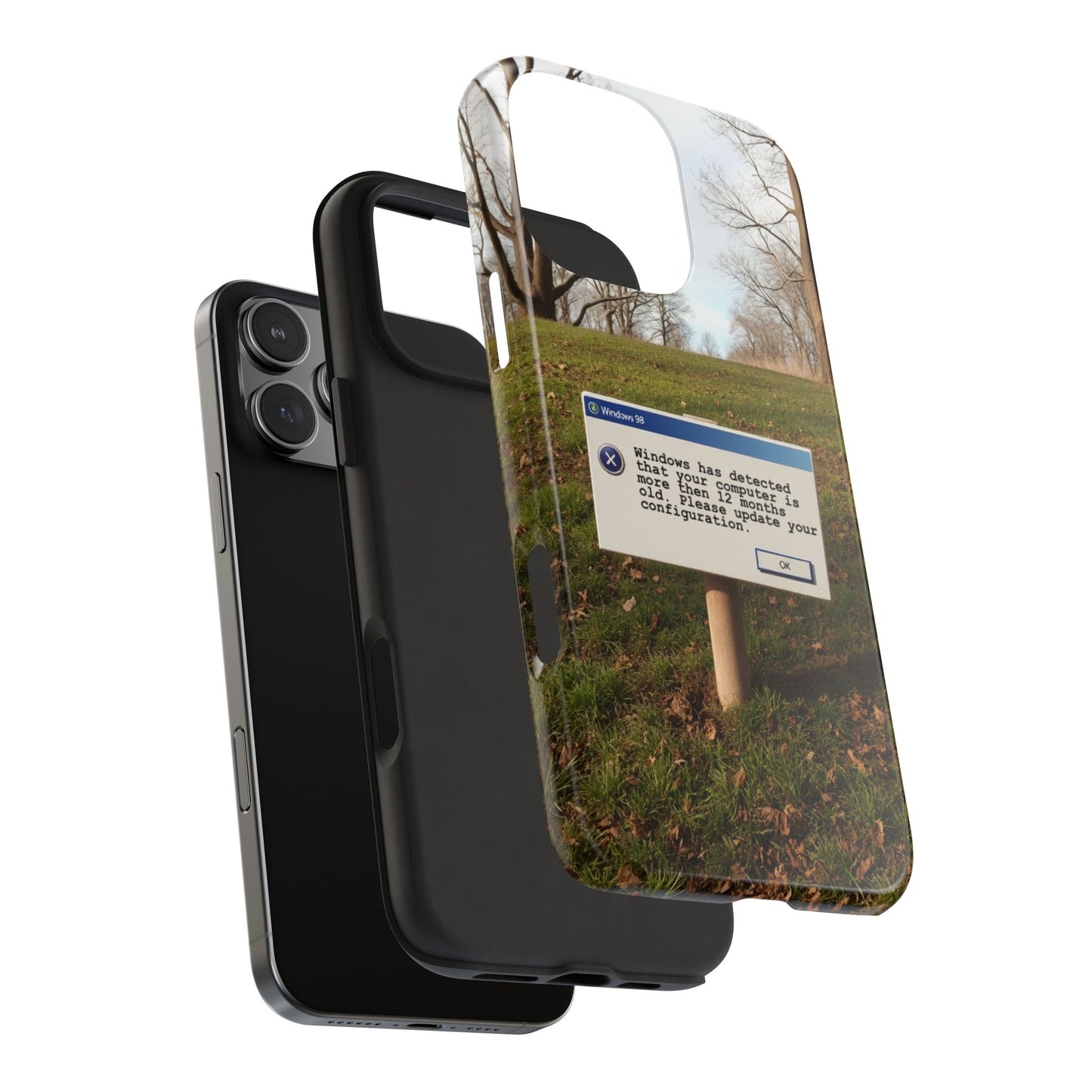 Durable Phone Case with Windows 98 Error Message Design - Perfect Gift for Tech Lovers