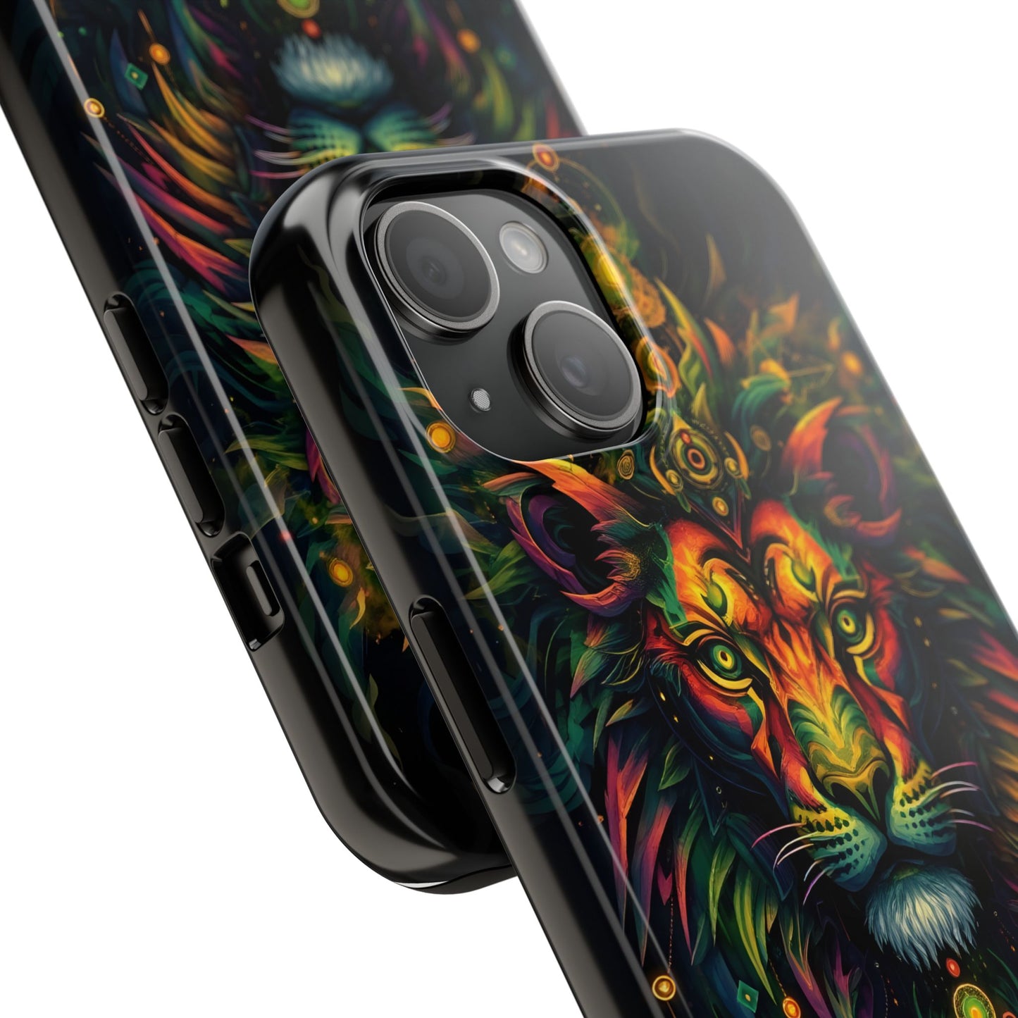 Vibrant Mystical Lion Art Tough Phone Case - Bold Protector for Animal Lovers - for iPhone