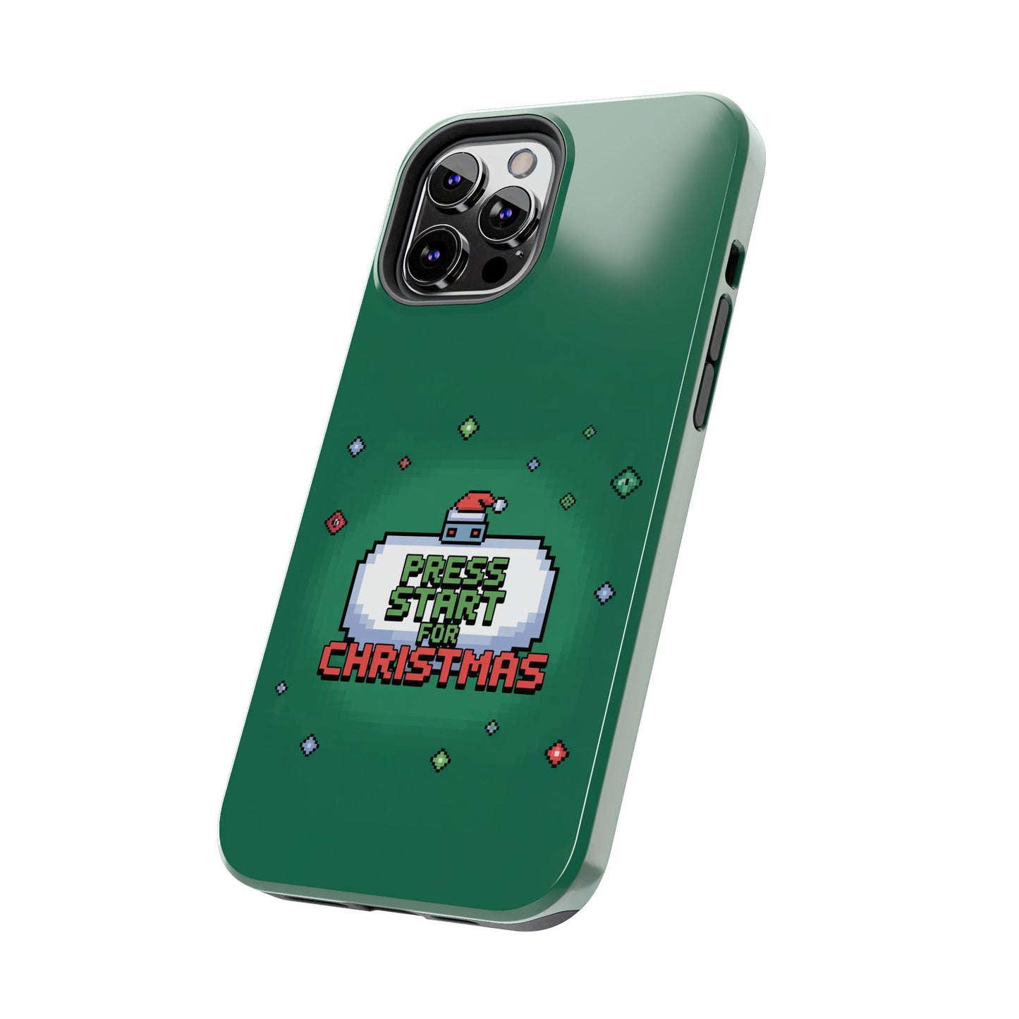 Christmas Pixel Gaming Phone Case - Press Start for Christmas Design