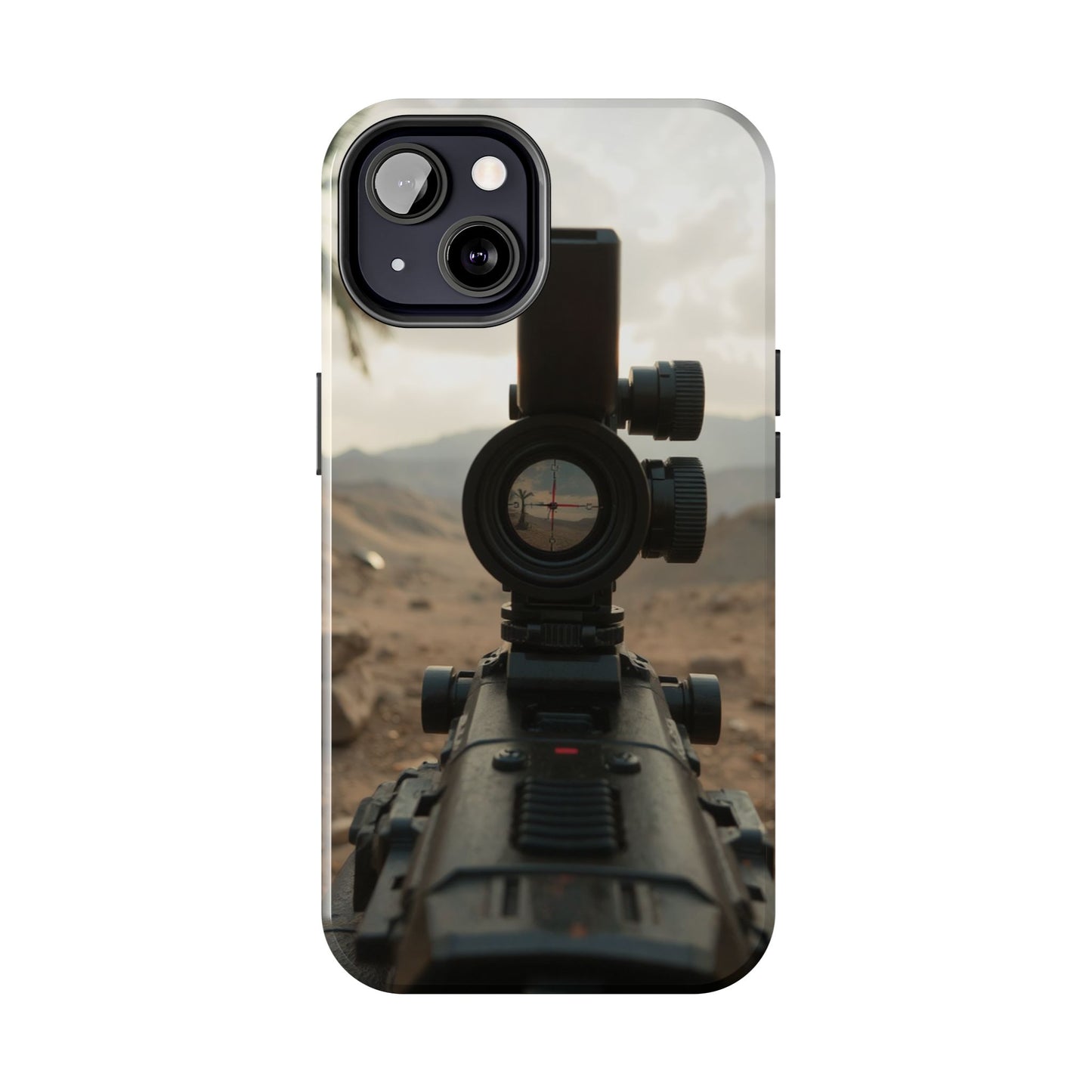 Tough Phone Case with Sniper Scope Design - Durable & Stylish Protection for Outdoors Enthusiasts