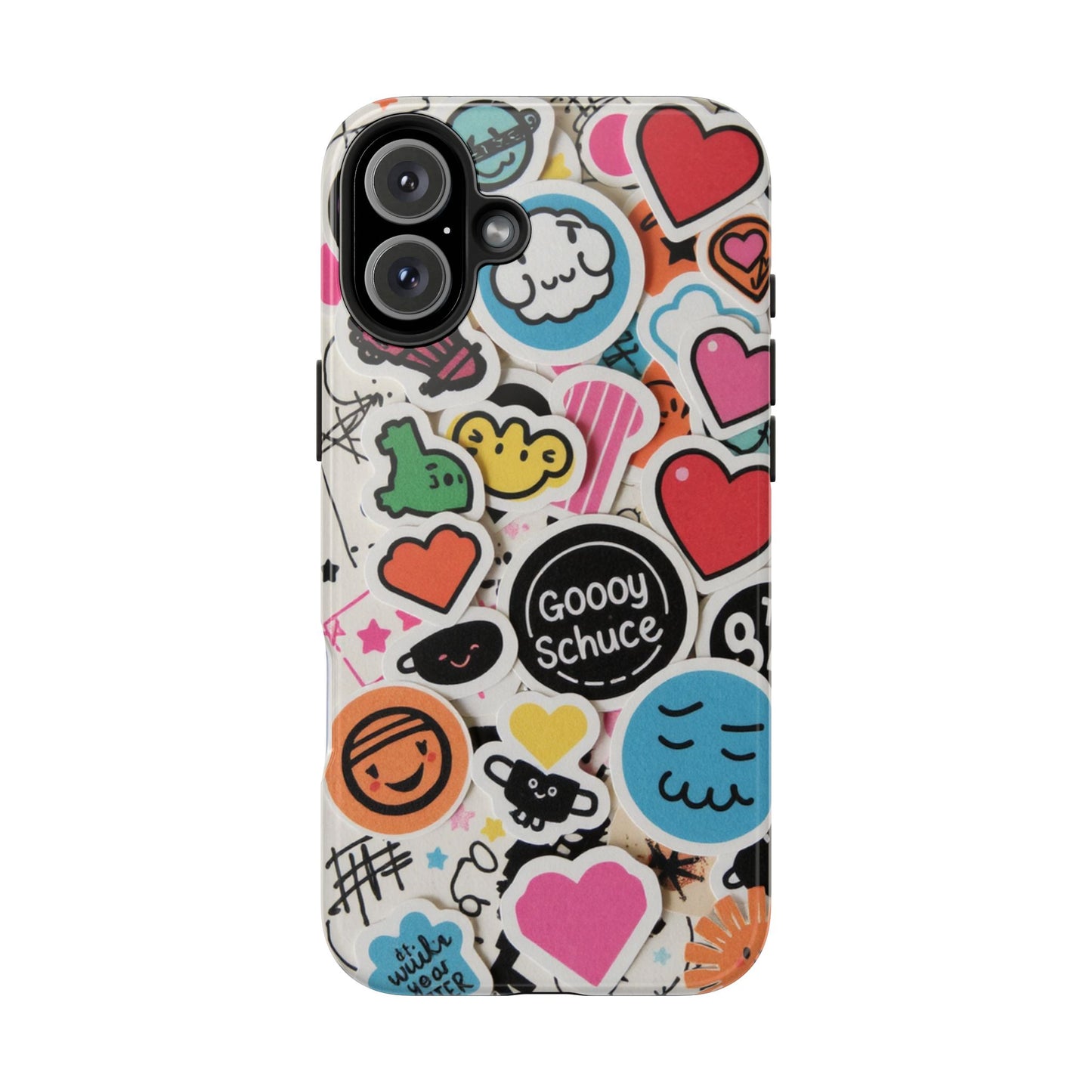 Colorful Stickers Phone Case - Fun & Trendy Tough Phone Cases
