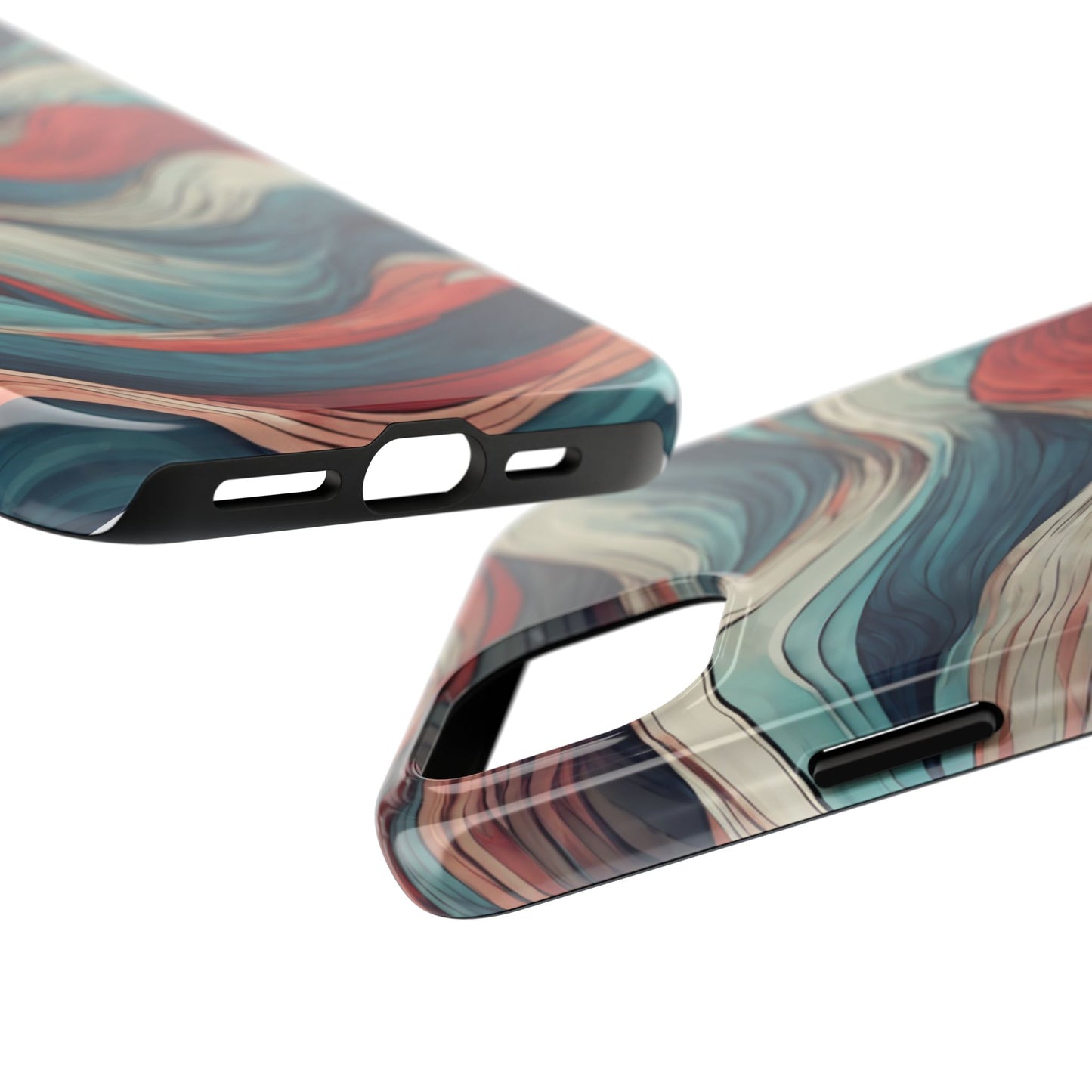 Abstract Waves Tough Phone Case - Stylish & Durable Phone Protection - for iPhone