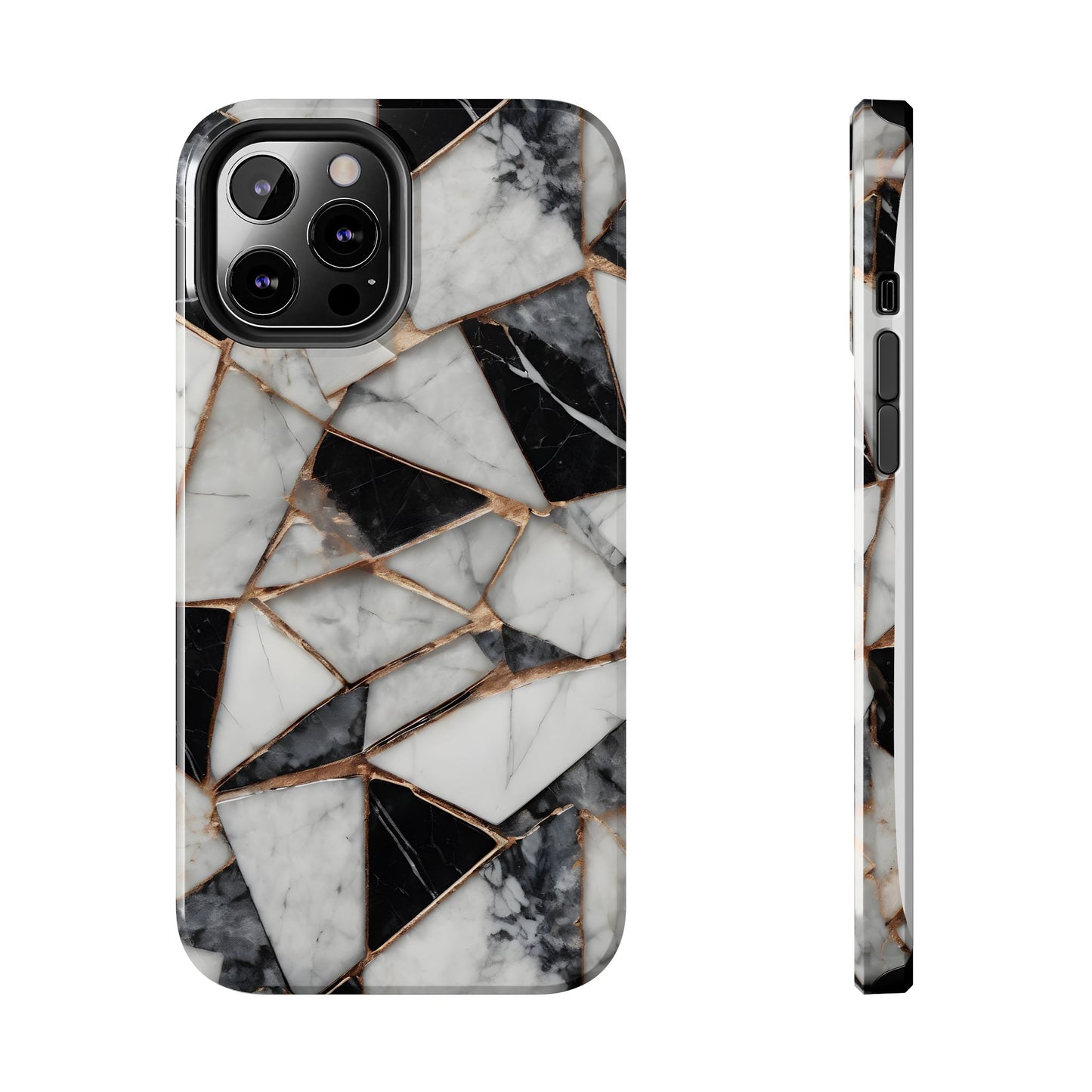 Elegant Marble Tough Phone Case - Stylish Protection for iPhone