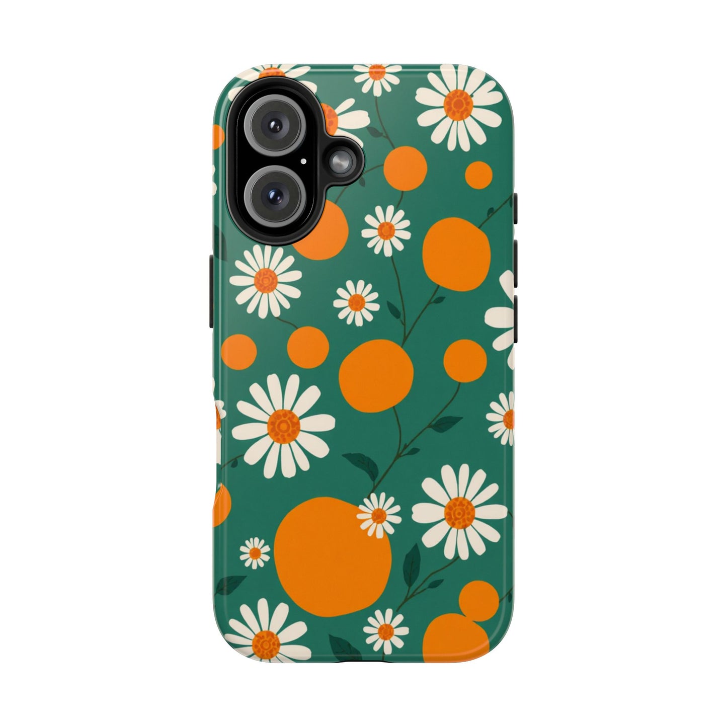 Floral Tough Phone Case - Daisy & Orange Design