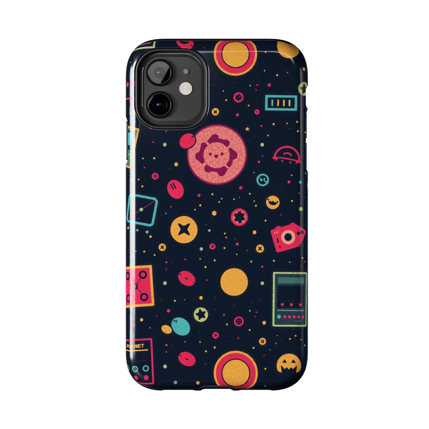 Colorful Space-Themed Tough Phone Case - Fun & Durable Protection for All Ages - for iPhone