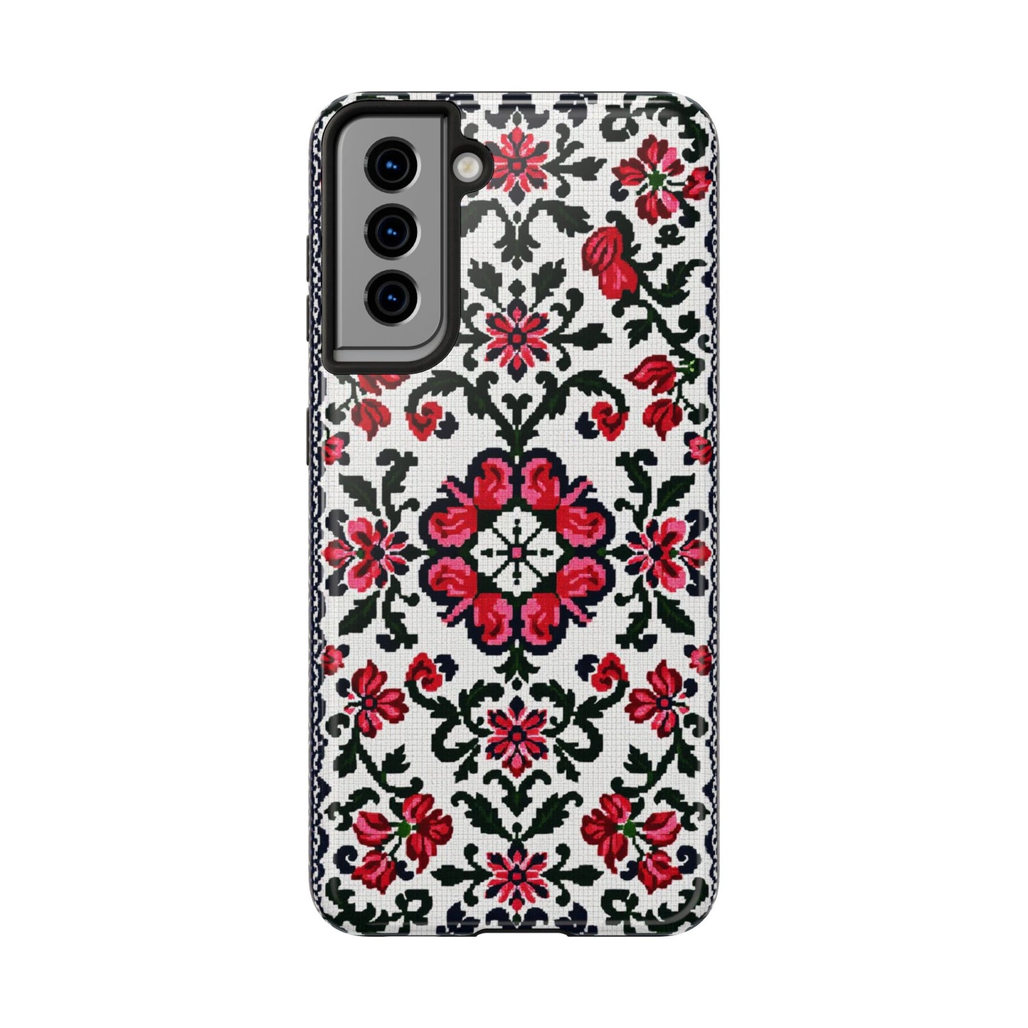 Traditional Knit Floral Design | Tough Phone Case - Durable Protection for iPhone