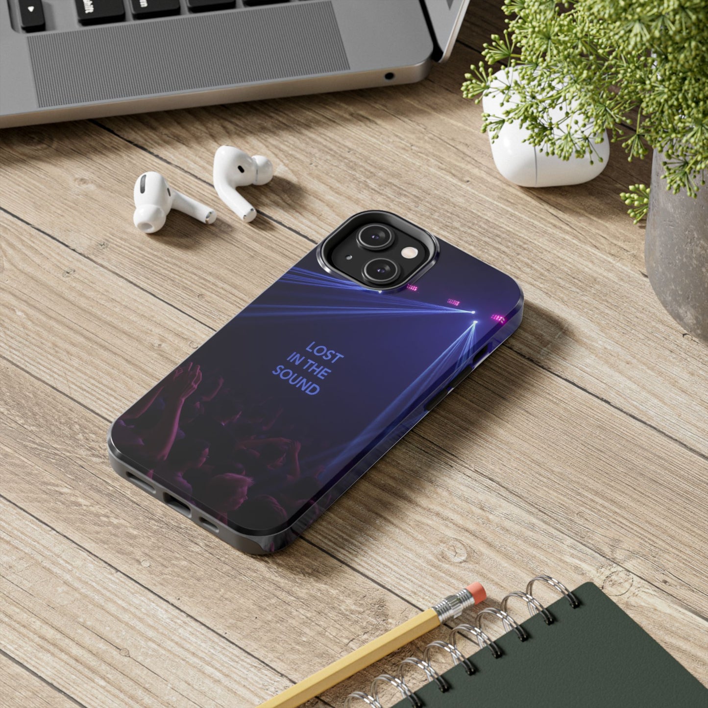 Vibrant Tough Phone Case - 'Lost in the Sound' Design for Music Lovers