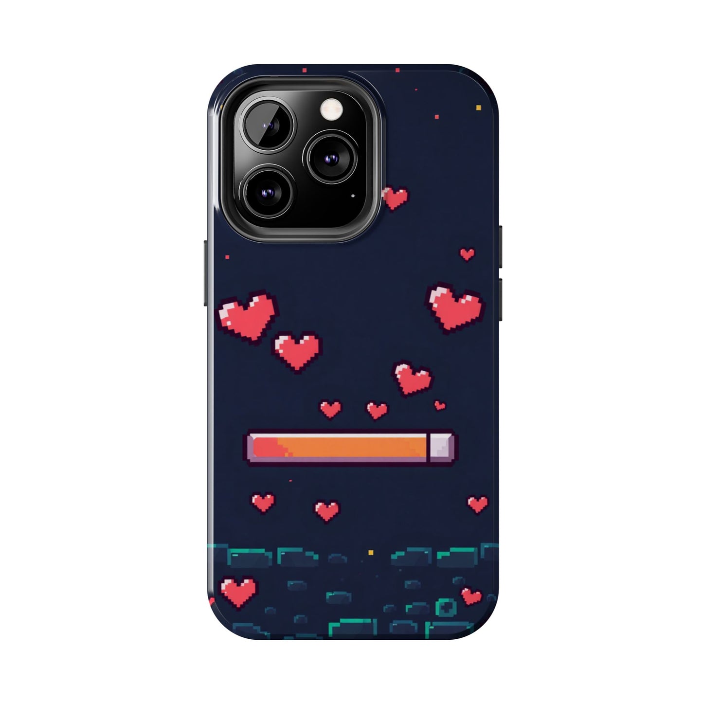 Pixel Heart Tough Phone Case - Retro Gamer Style for Valentine's Day
