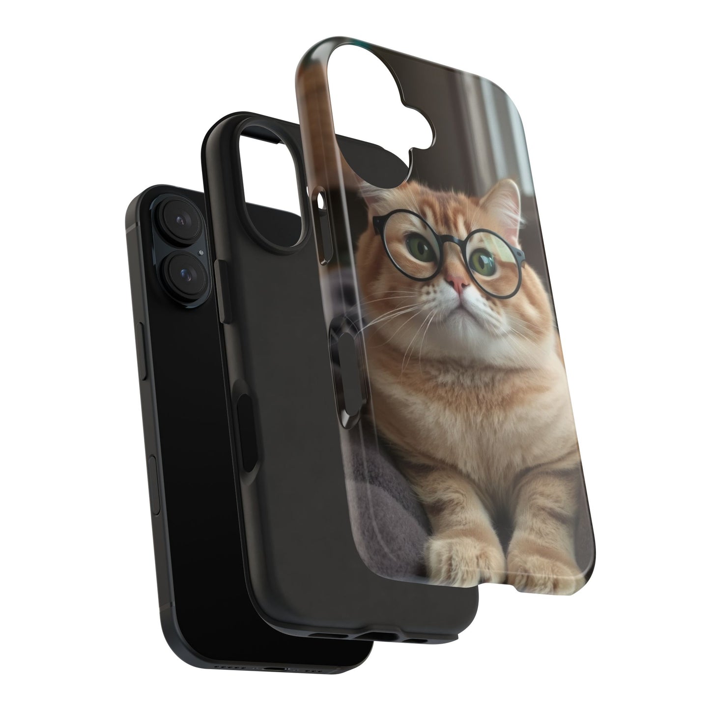Cute Cat Glasses Tough Phone Case - Fun & Stylish Protection for Cat Lovers