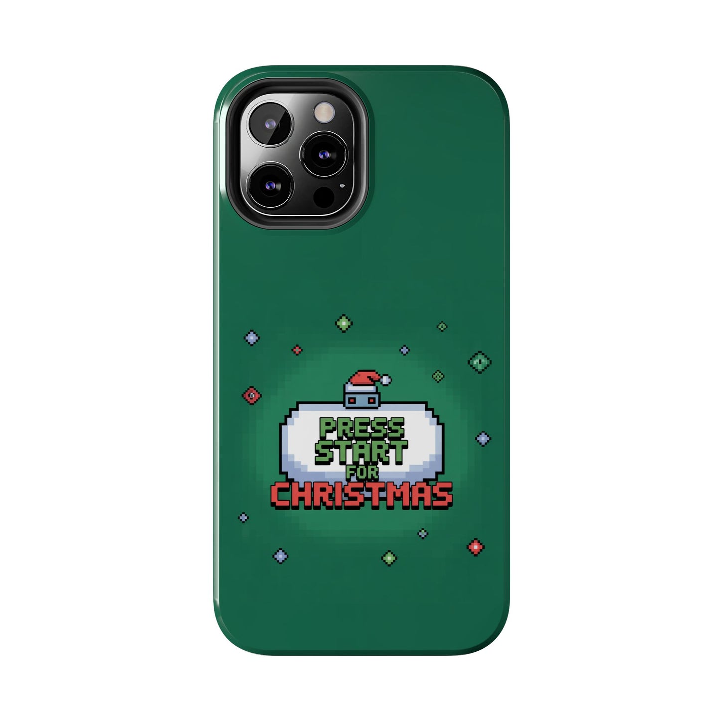 Christmas Pixel Gaming Phone Case - Press Start for Christmas Design