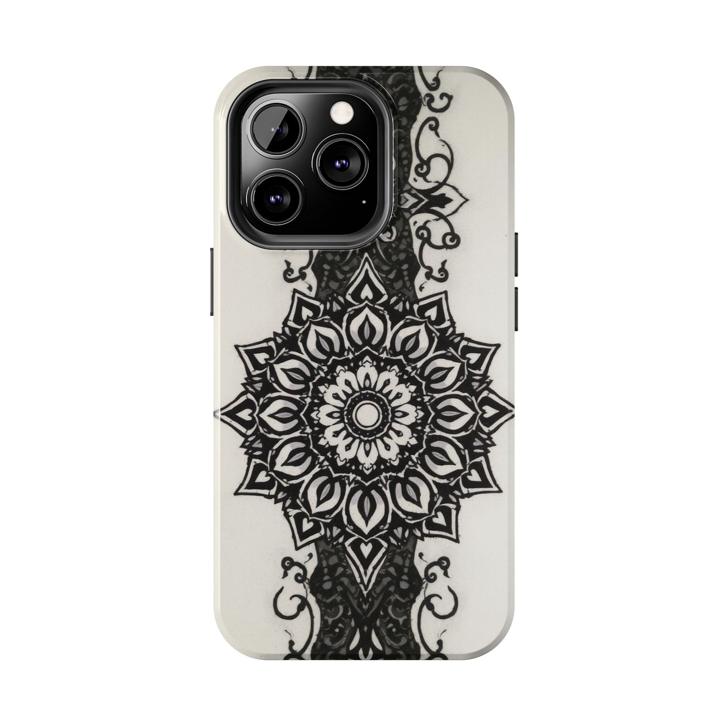 Stylish Tough Phone Cases with Dark Mandala Design - Durable and Unique Protection - for iPhone