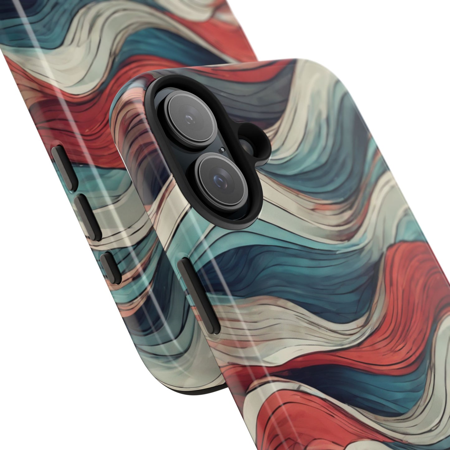 Abstract Waves Tough Phone Case - Stylish & Durable Phone Protection - for iPhone