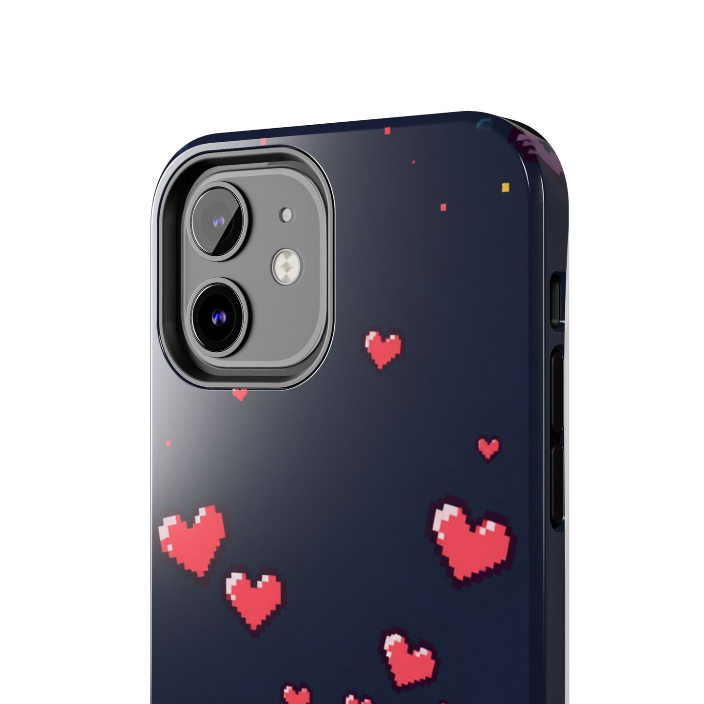 Pixel Heart Tough Phone Case - Retro Gamer Style for Valentine's Day