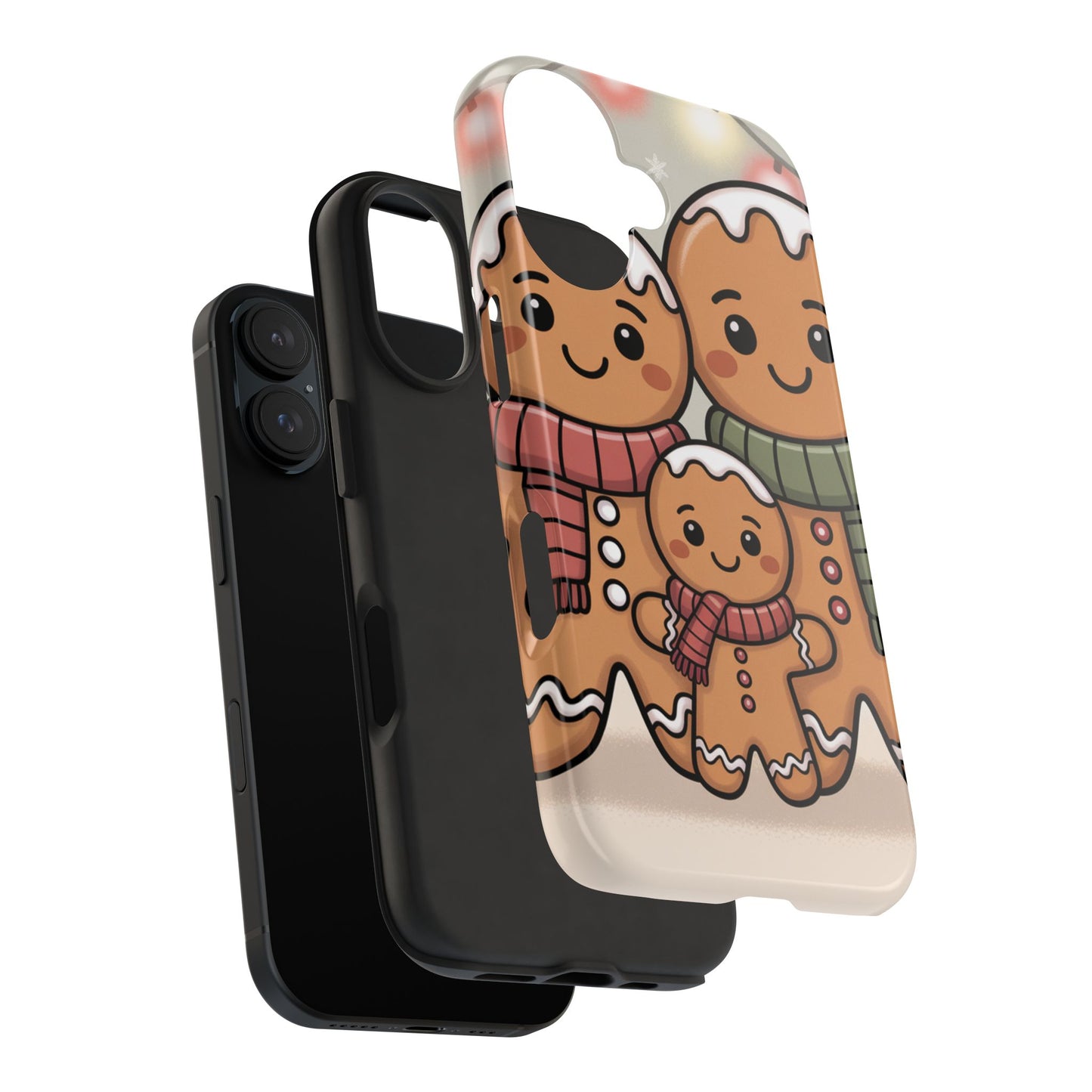 Gingerbread Cartoon Family Tough Phone Case – Festive Holiday Protection