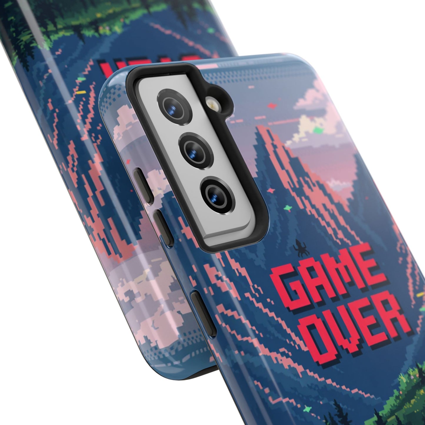 Pixel Art Tough Phone Case - 'Game Over' Design for Gamers