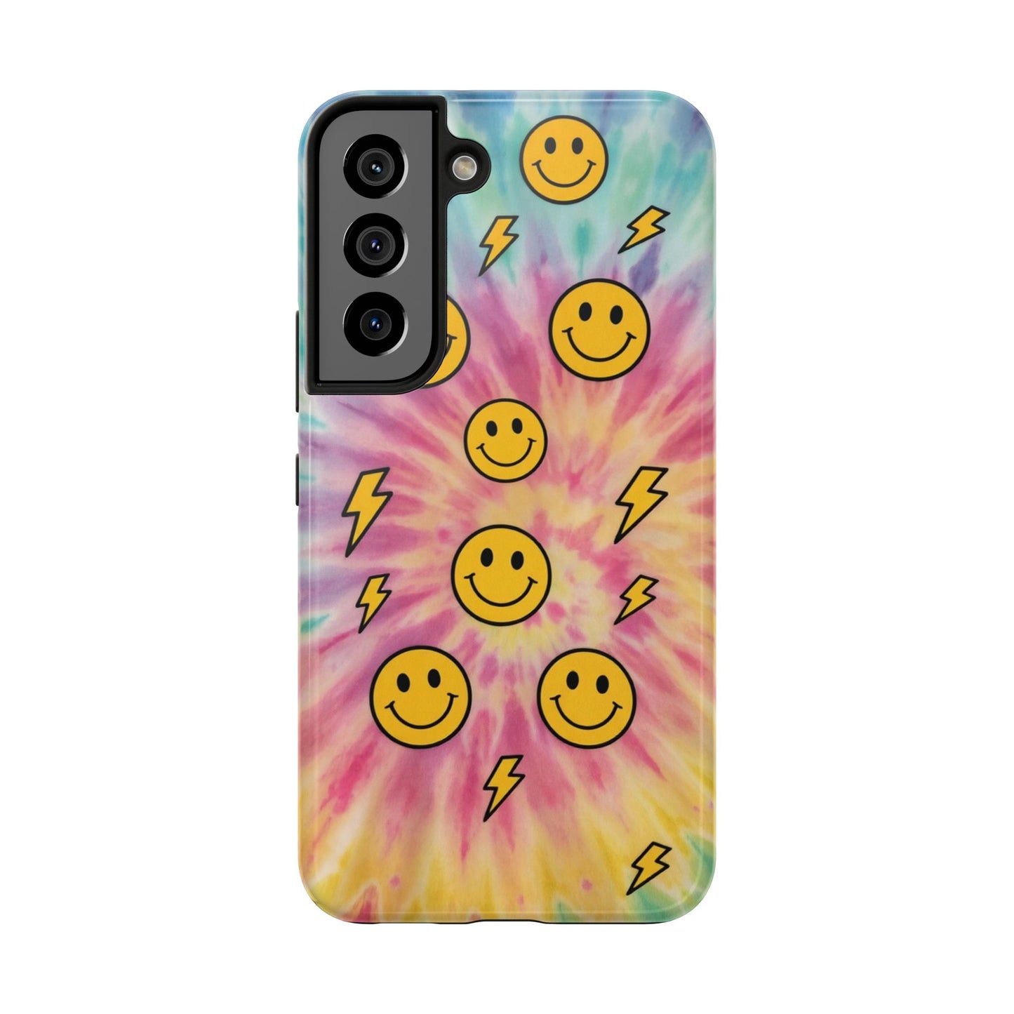 Colorful Smiley Lightning Tough Phone Case - Fun & Durable