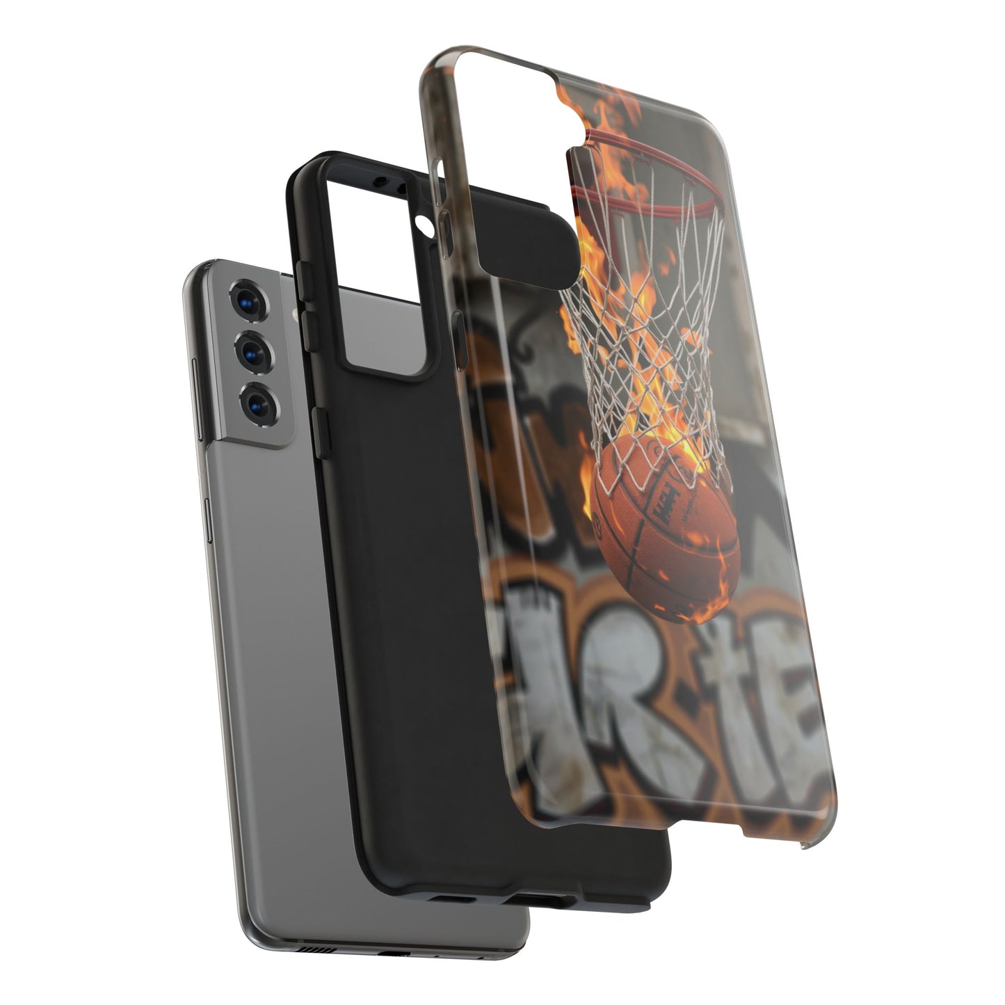 Fire Basketball Tough Phone Case - Durable Sporty Design for Athletes & Fans
