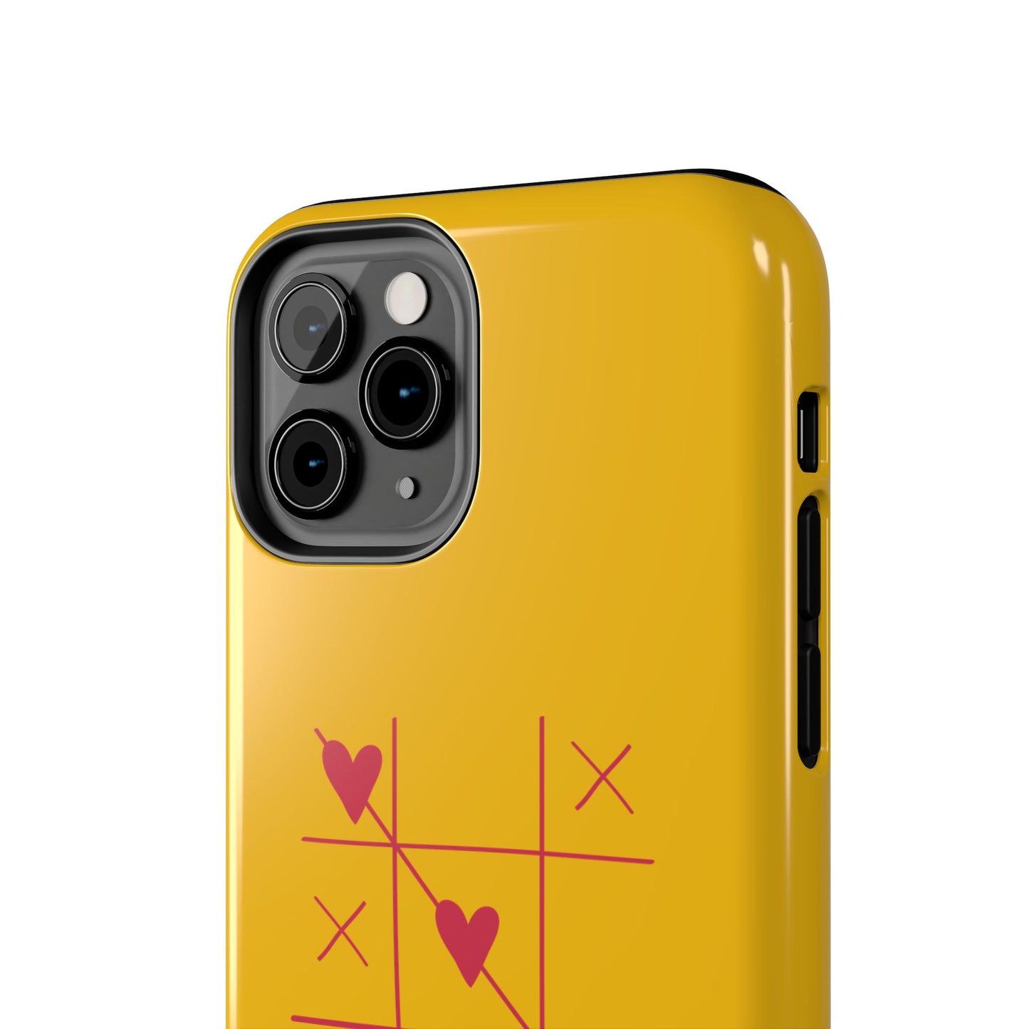 Heart Game Tough Phone Case - Fun Yellow Design for Gamers & Loved Ones - for iPhone