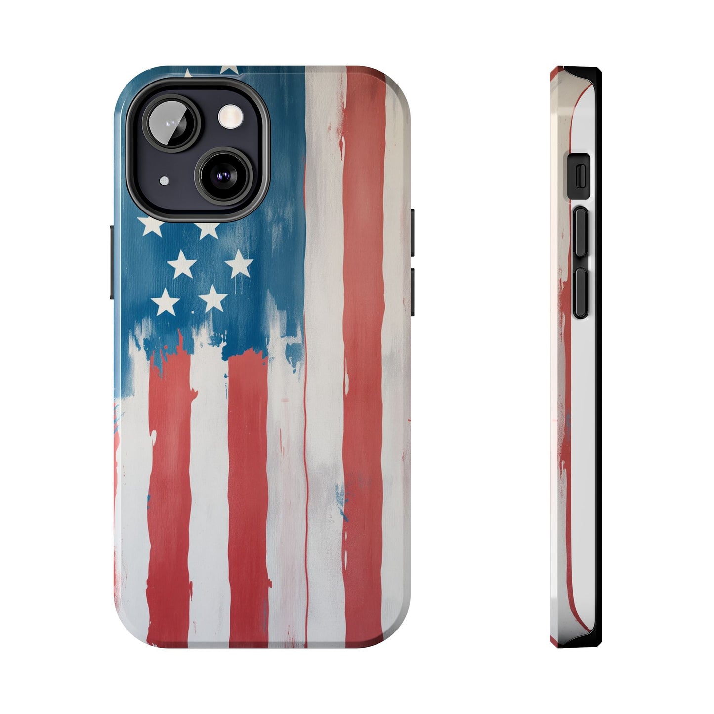 Patriotic Tough Phone Cases - Abstract USA Flag Design for Durable Protection - for iPhone