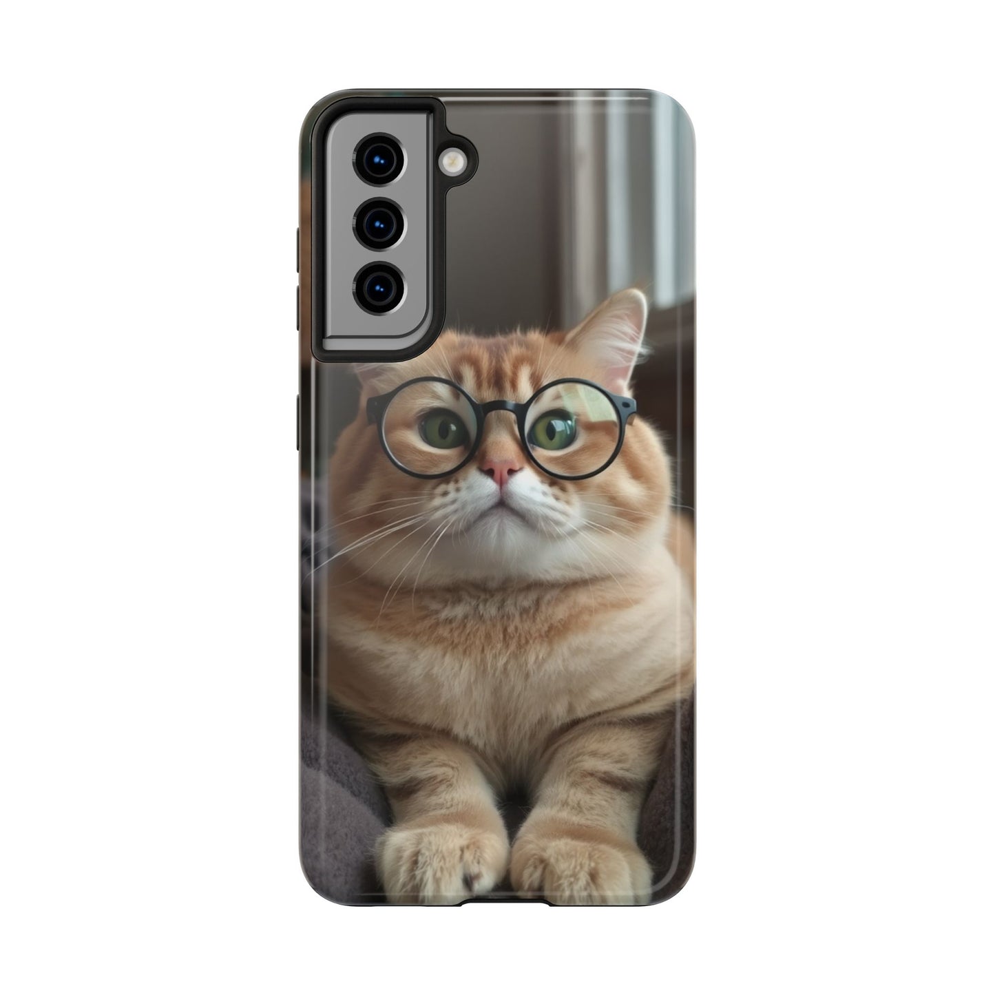 Cute Cat Glasses Tough Phone Case - Fun & Stylish Protection for Cat Lovers