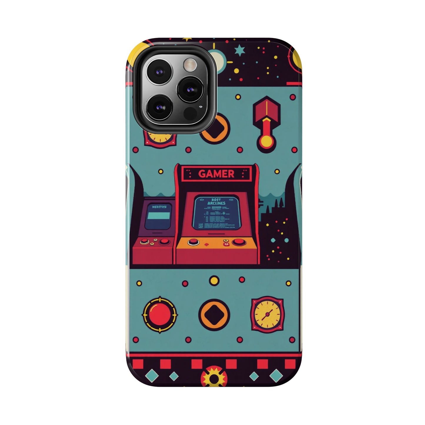 Retro Gamer Tough Phone Case - Vibrant Arcade Design for Gaming Enthusiasts - for iPhone