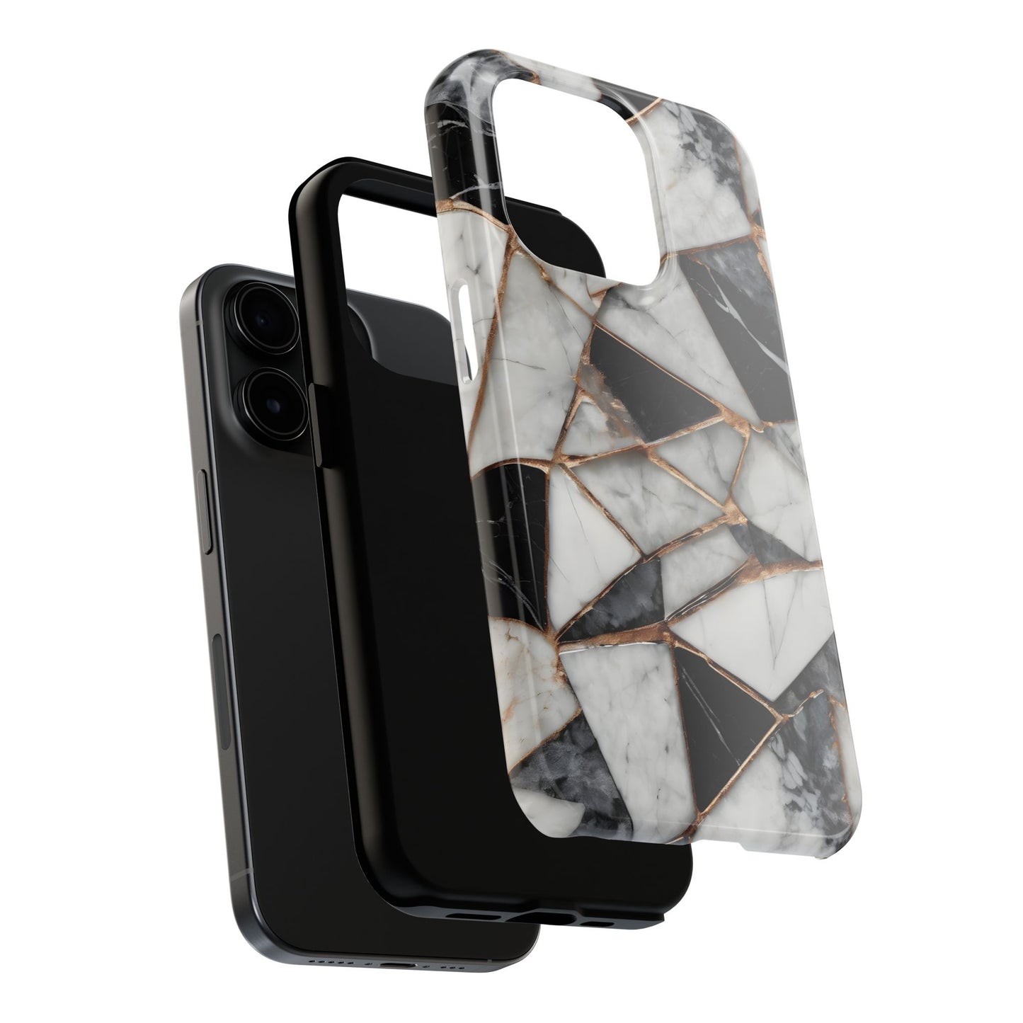 Elegant Marble Tough Phone Case - Stylish Protection for iPhone