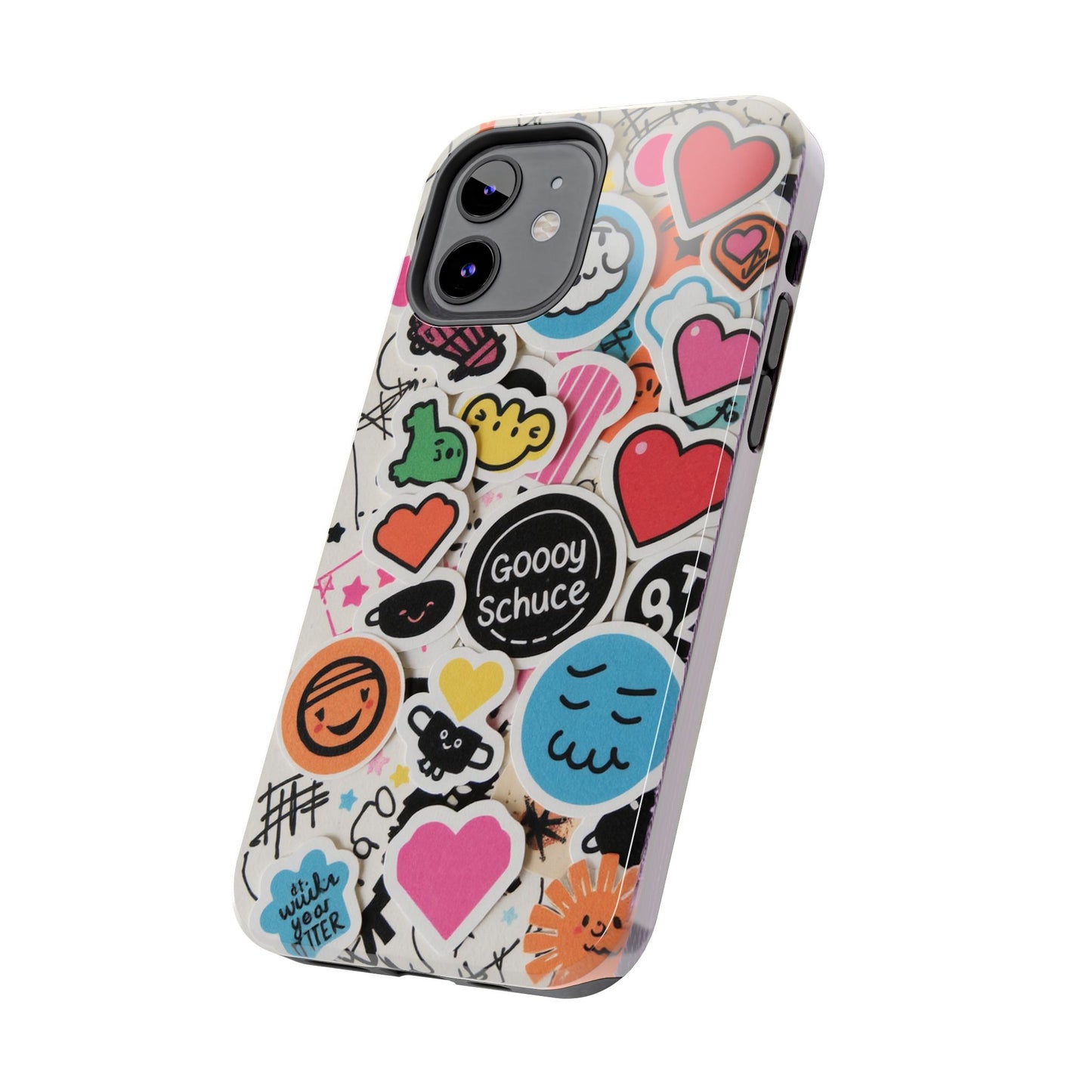 Colorful Stickers Phone Case - Fun & Trendy Tough Phone Cases