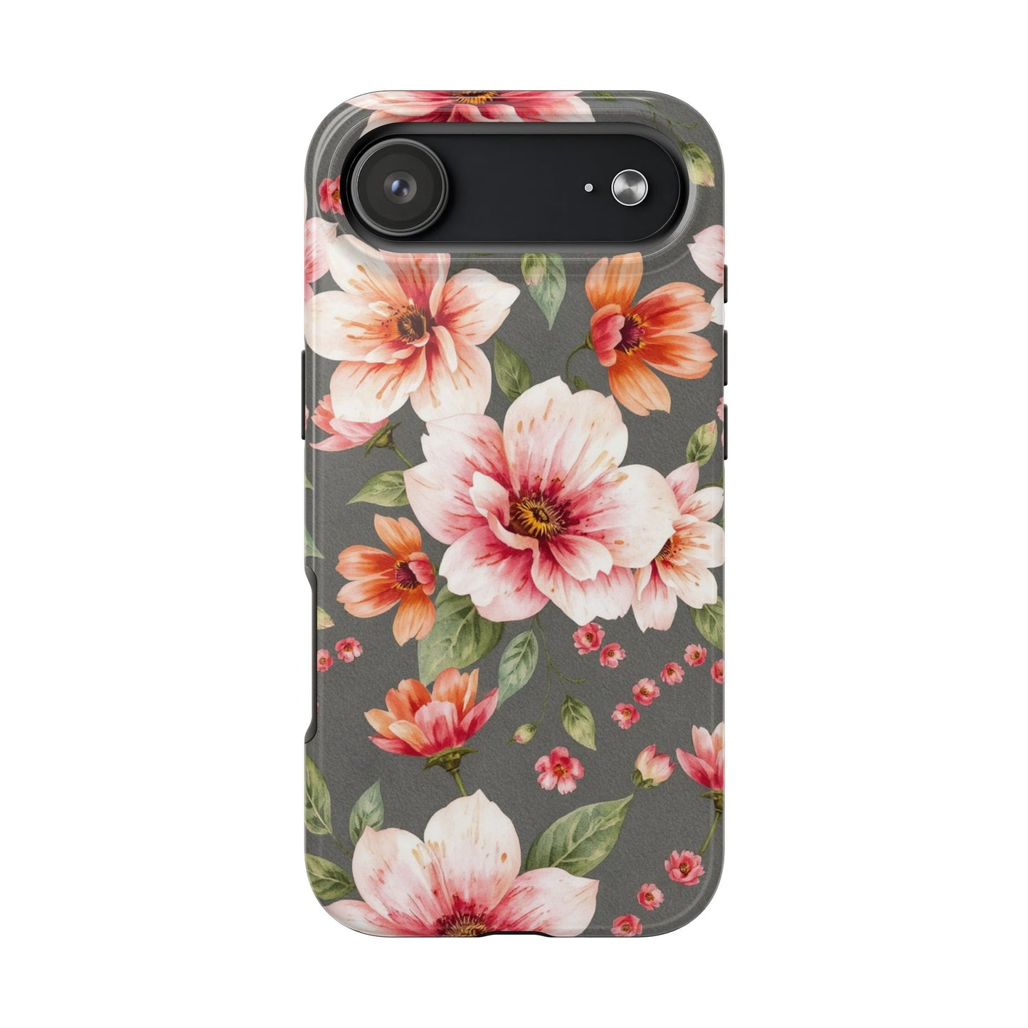 Floral Pink Tough Phone Case - Stylish & Durable Floral Design - for iPhone