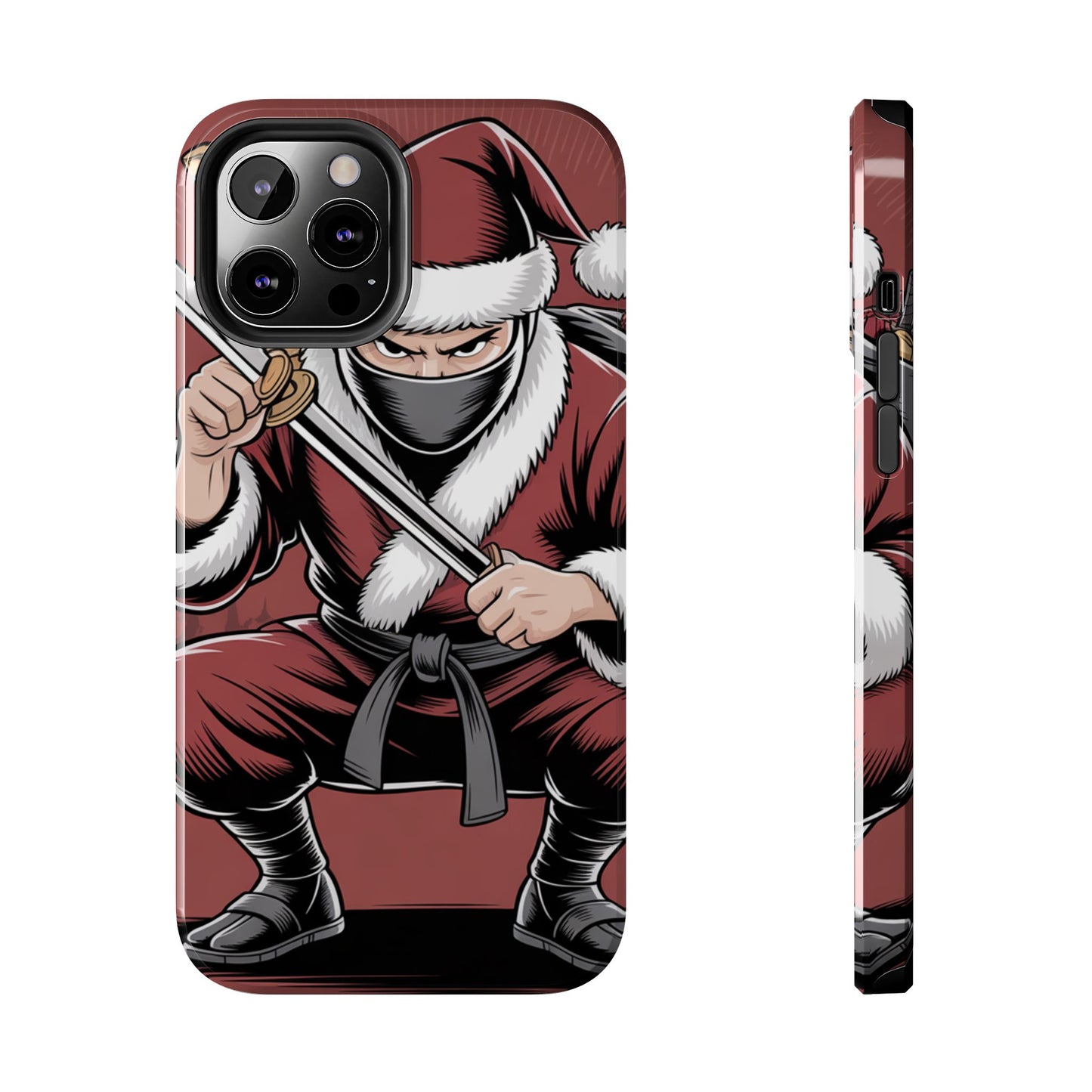 Ninja Santa Tough Phone Case | Durable Holiday Phone Cover for iPhone