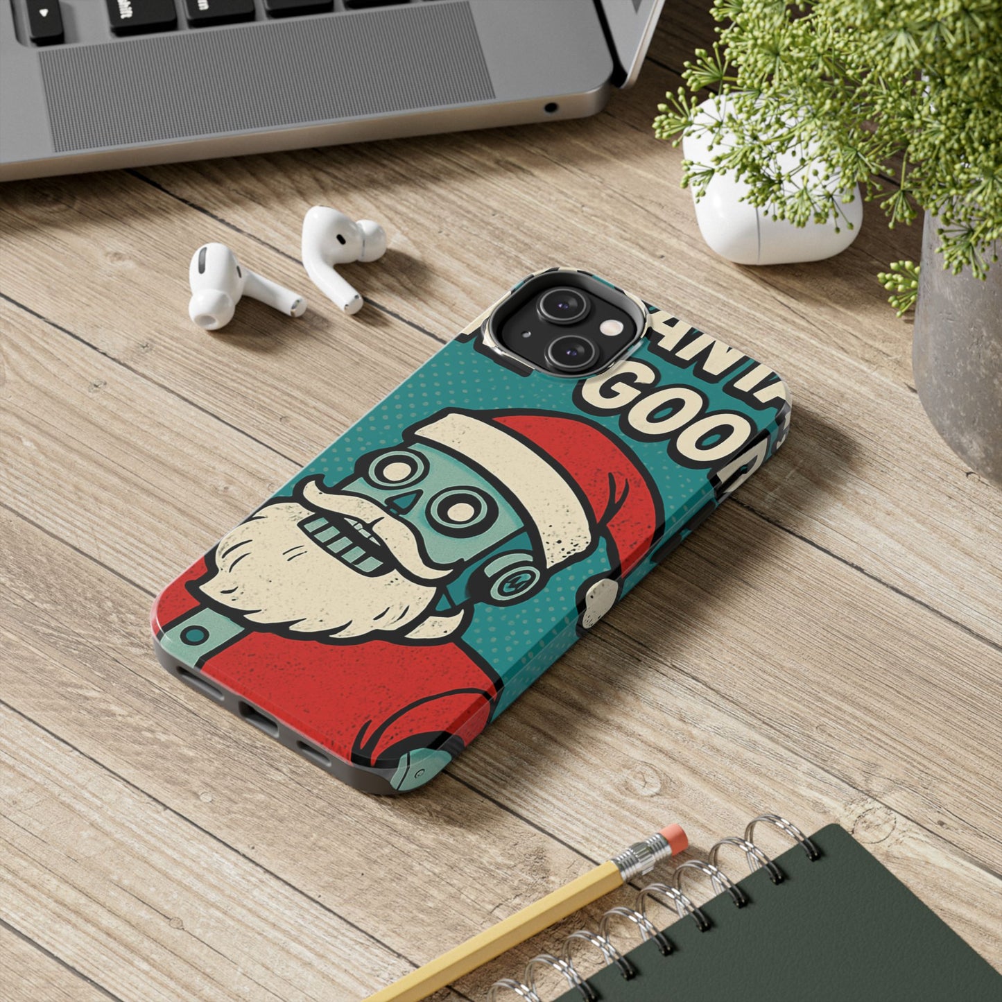 Santa Robot Phone Case - Durable Tough Design for Holidays