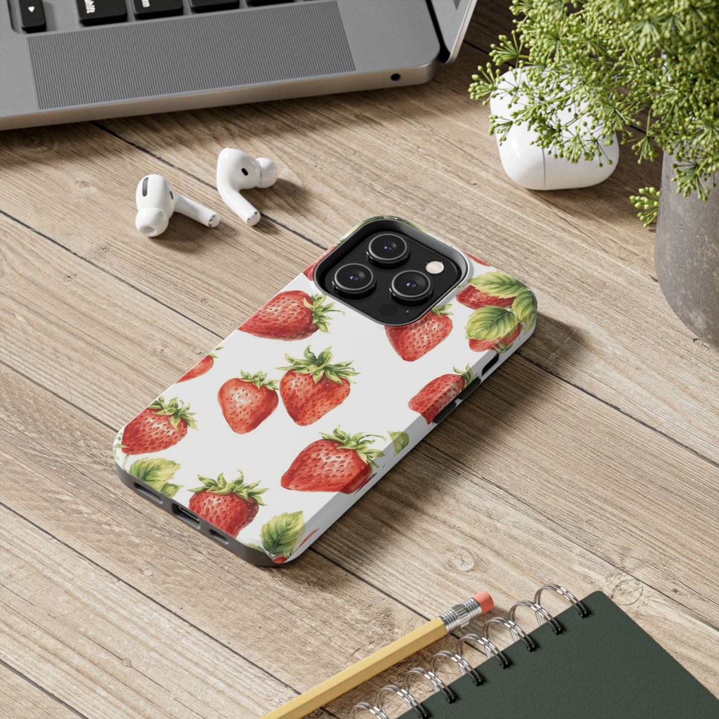Strawberry Tough Phone Case - Durable Protection with a Fresh Design - for iPhone