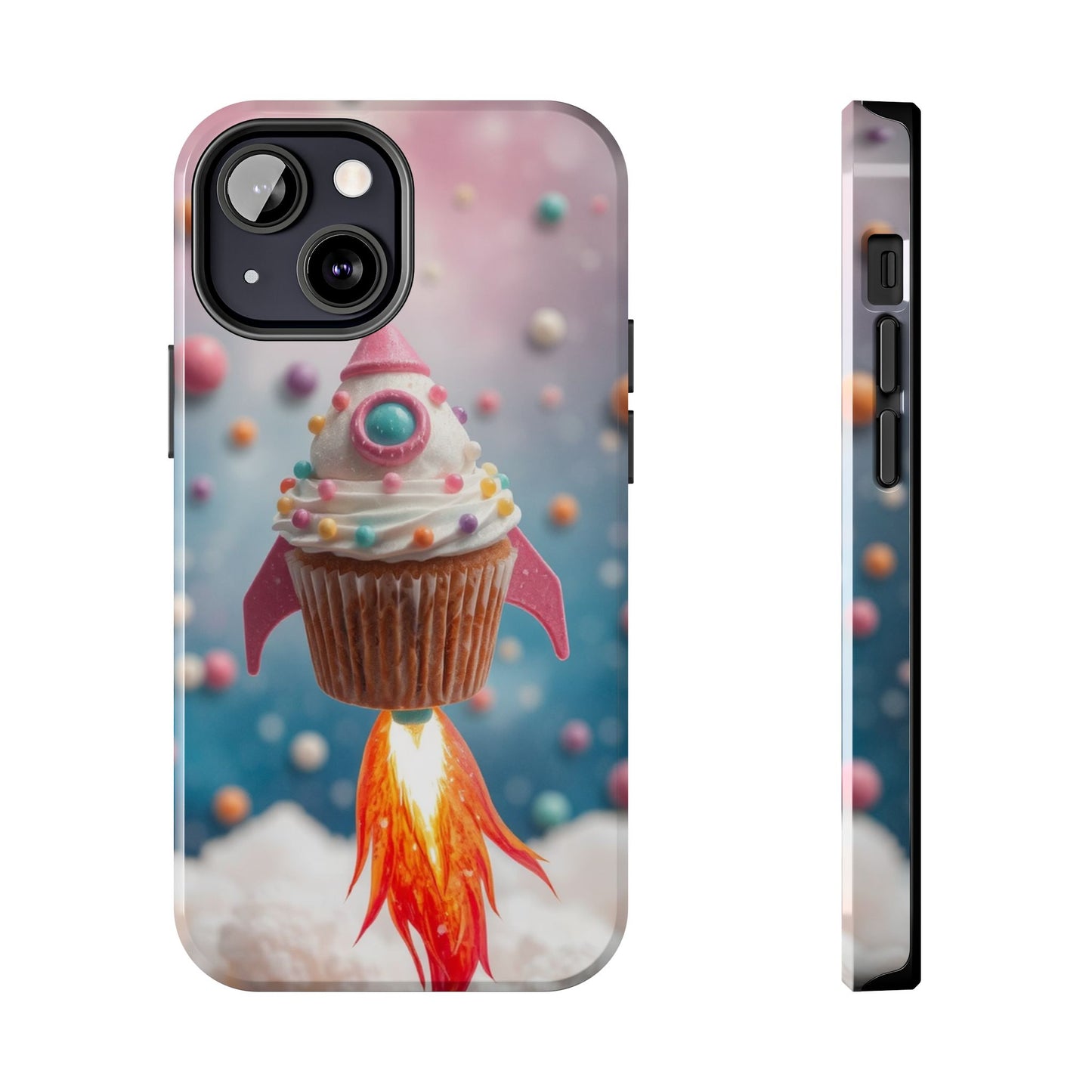 Whimsical Rocket Cupcake Phone Case - Fun Protective Case for Kids and Teens