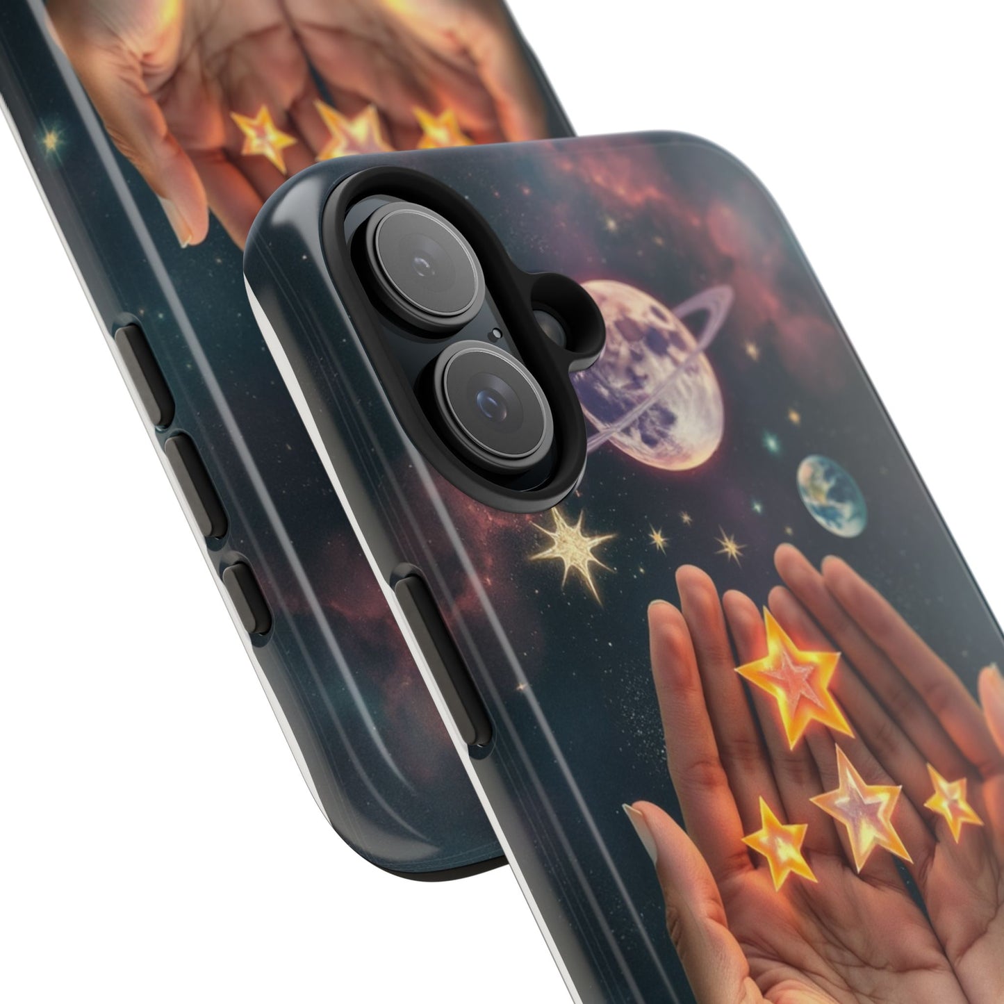 Galaxy Hands Tough Phone Case - Celestial Design for Star Lovers