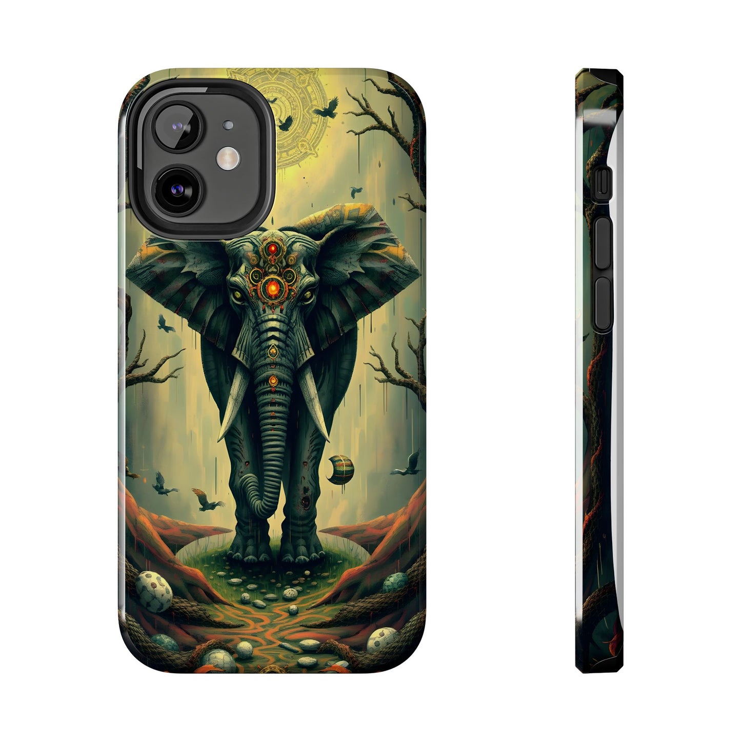Mystical Forest Elephant Tough Phone Case | Vibrant Design for Nature Lovers - for iPhone