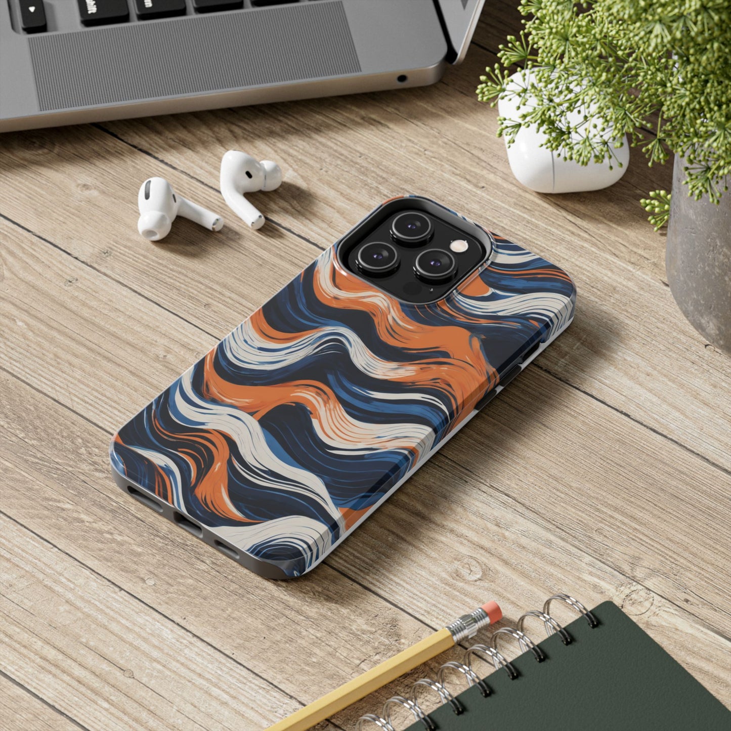 Wave Pattern Tough Phone Case - Stylish and Durable for Modern Lifestyle - for iPhone