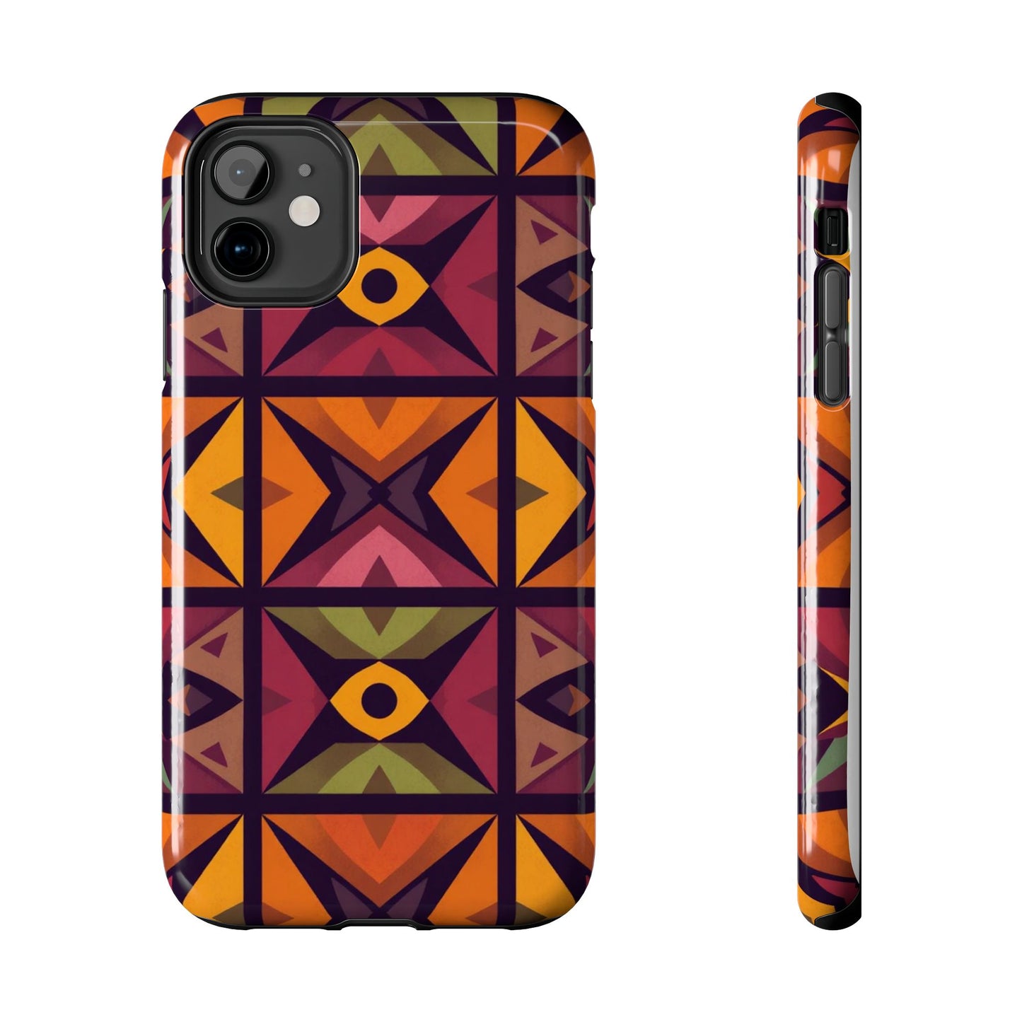 Vibrant Tribal Geometric Tough Phone Case - Colorful Protection for Your iPhone