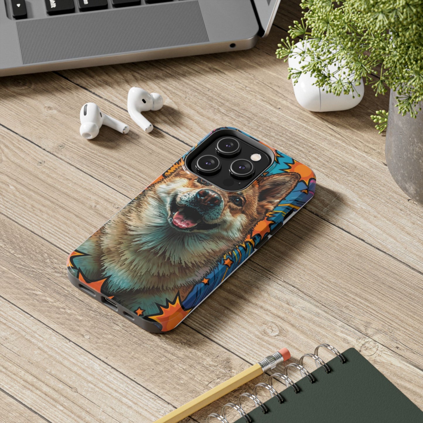 Vibrant Corgi Tough Phone Case - Fun Design for Pet Lovers
