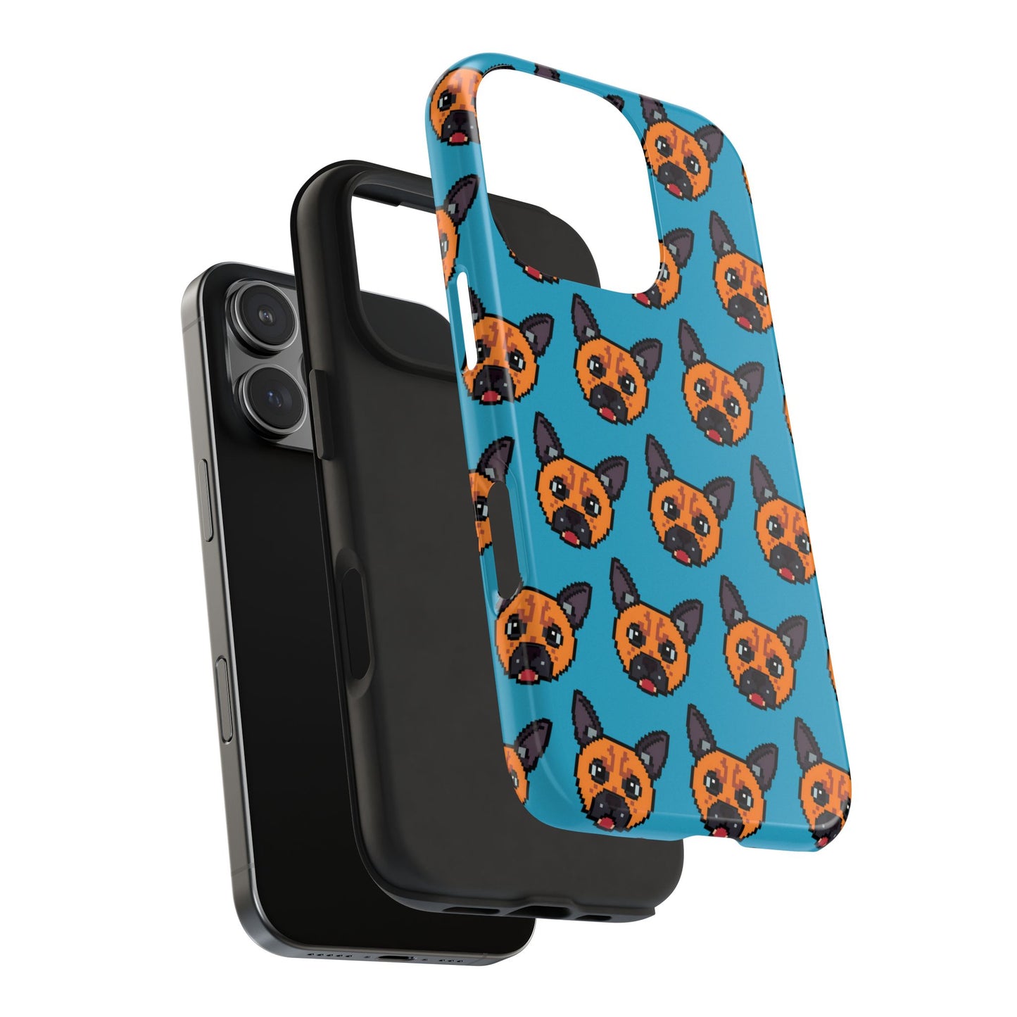 Cute Orange Dog Pixel Art Pattern Tough Phone Case - Fun & Durable Protection - for iPhone