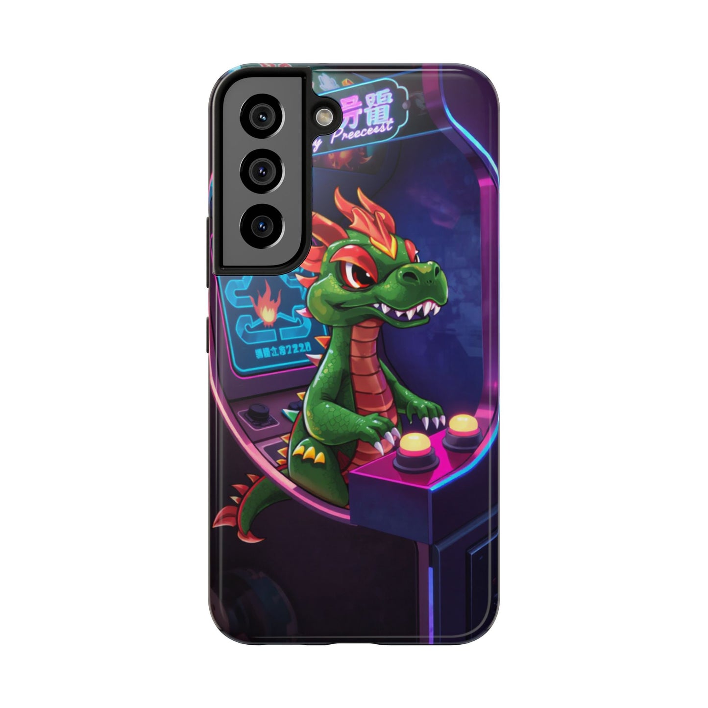 Retro Gamer Tough Phone Case with Dragon Design
