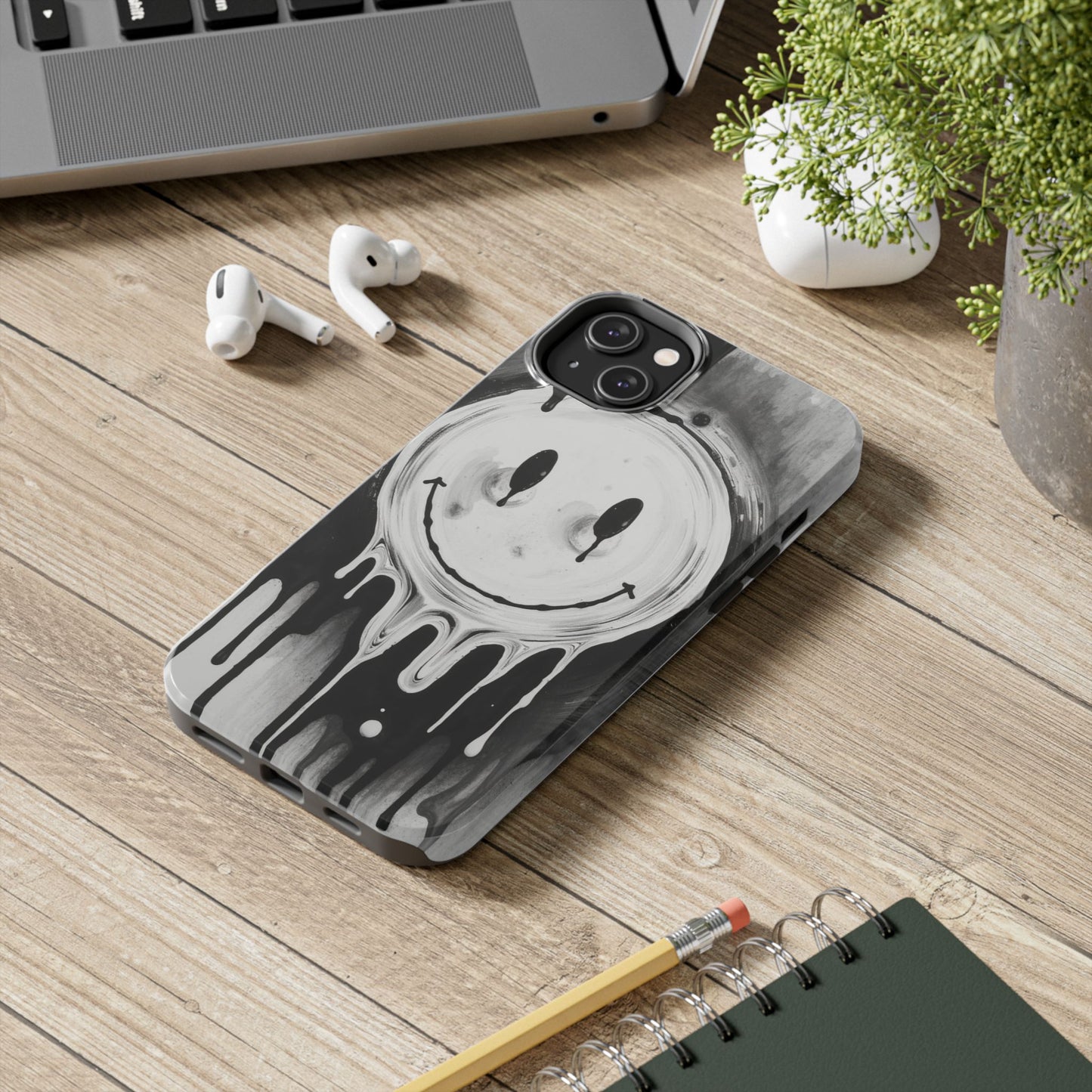 Dripping Smiley Tough Phone Case - Stylish & Durable Protection