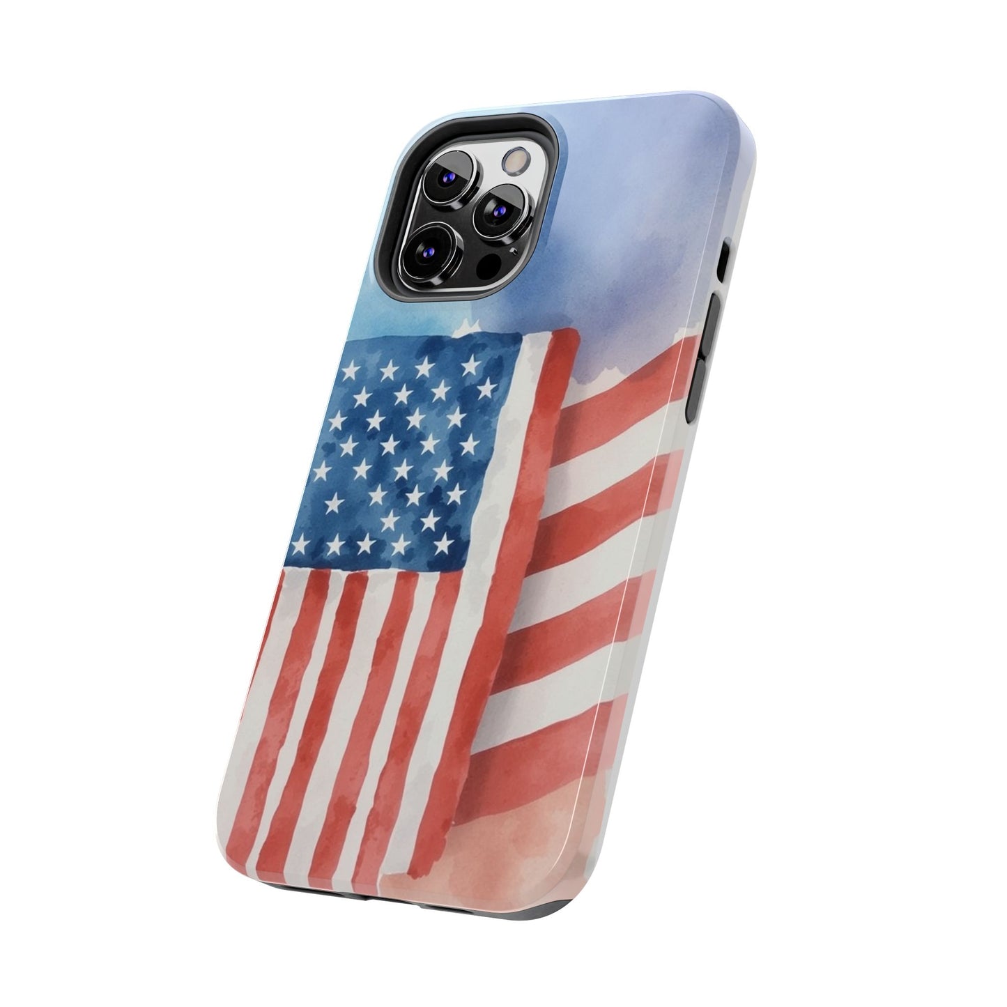 Abstract Watercolor American Flag Design - Tough Phone Case - for iPhone