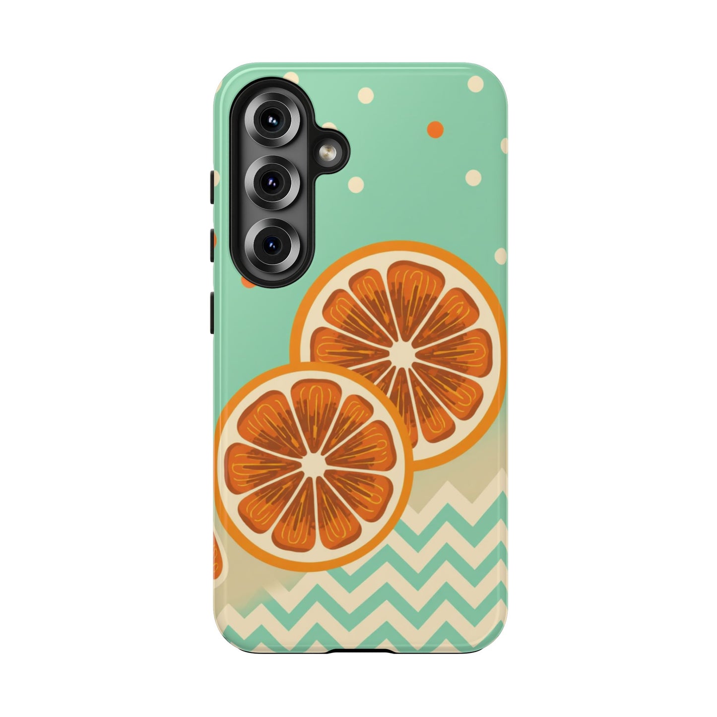 Citrus Vibe Tough Phone Case - Fun Orange Slice Design