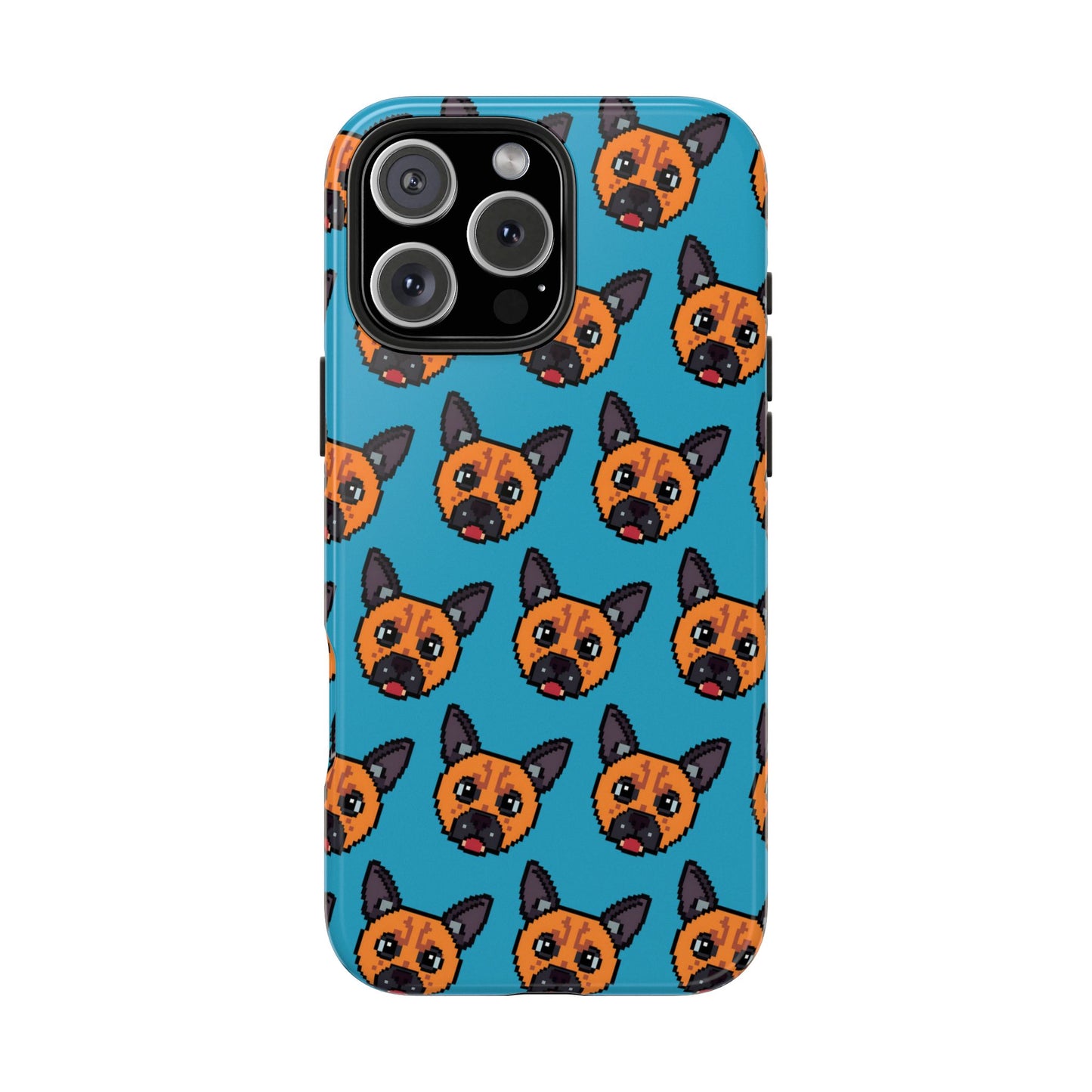 Cute Orange Dog Pixel Art Pattern Tough Phone Case - Fun & Durable Protection - for iPhone