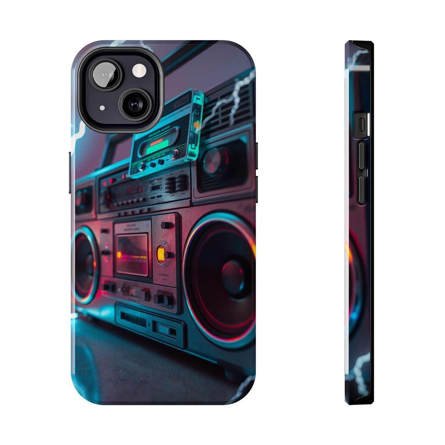 Retro Boombox Tough Phone Case – Vibrant Protection for Music Lovers