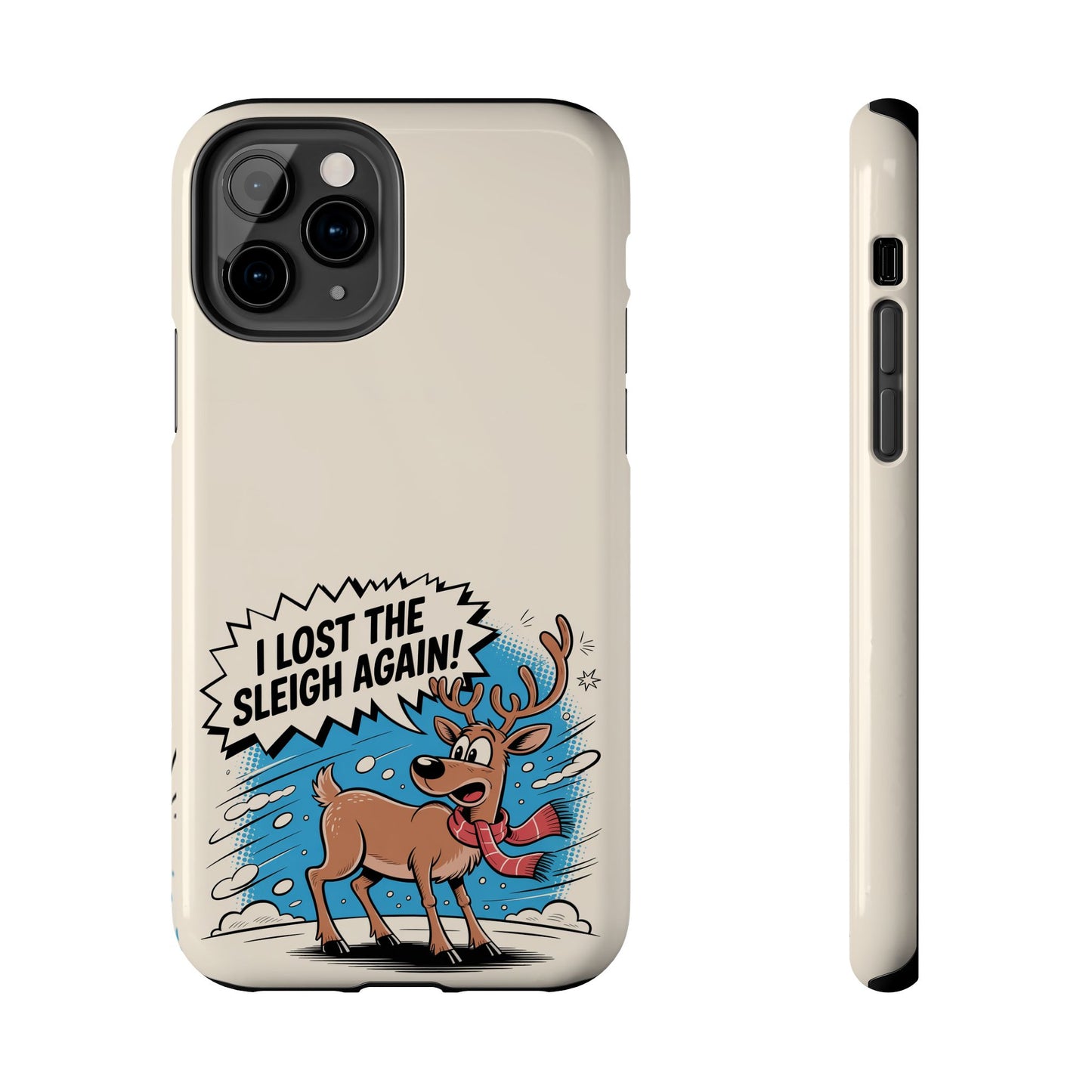 Festive Phone Case: "I Lost the Sleigh Again!" for iPhone