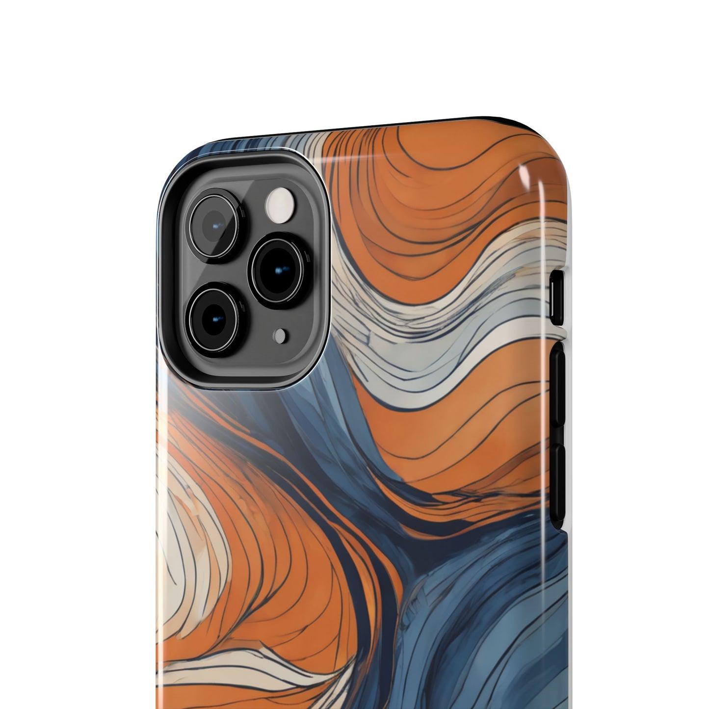 Artistic Tough Phone Case - Vibrant Abstract  Waves Design - for iPhone