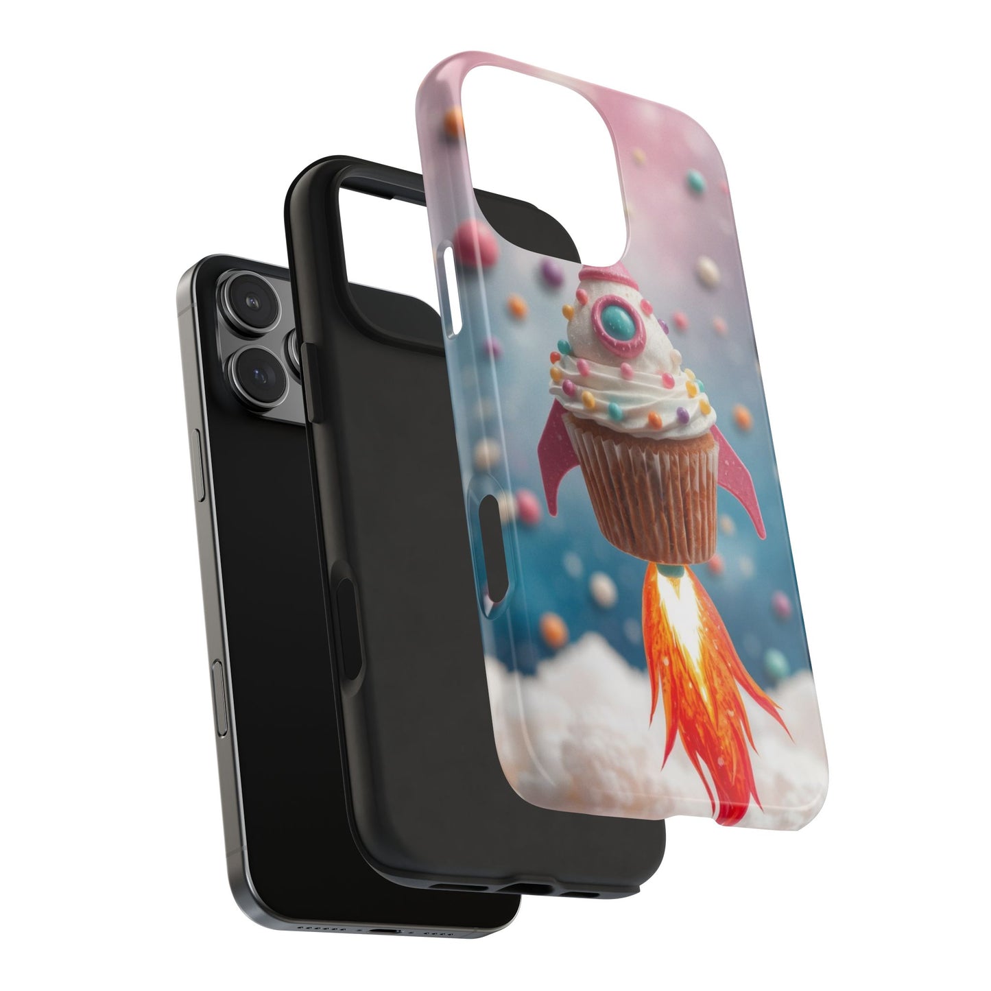 Whimsical Rocket Cupcake Phone Case - Fun Protective Case for Kids and Teens