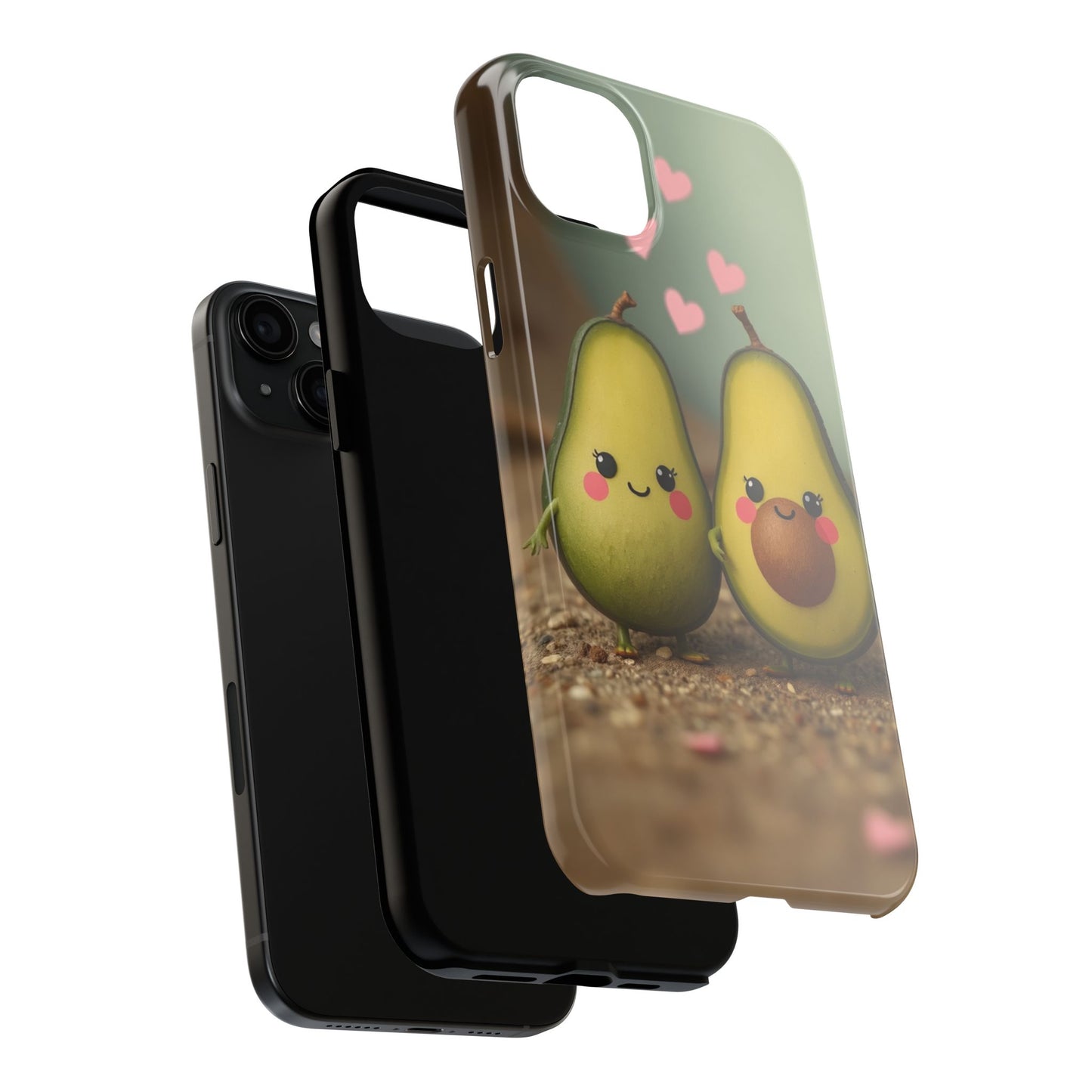 Cute Avocado Phone Case, Funny Tough Case, Quirky Phone Accessory, Gifts for Foodies, Valentine's Day Present