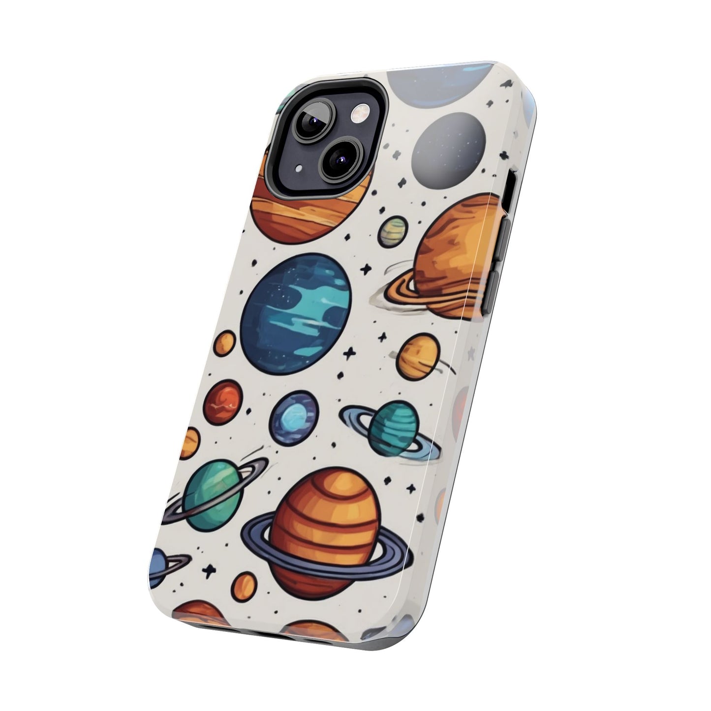 Cosmic Galaxy Tough Phone Case - Planetary Cartoon Design - for iPhone
