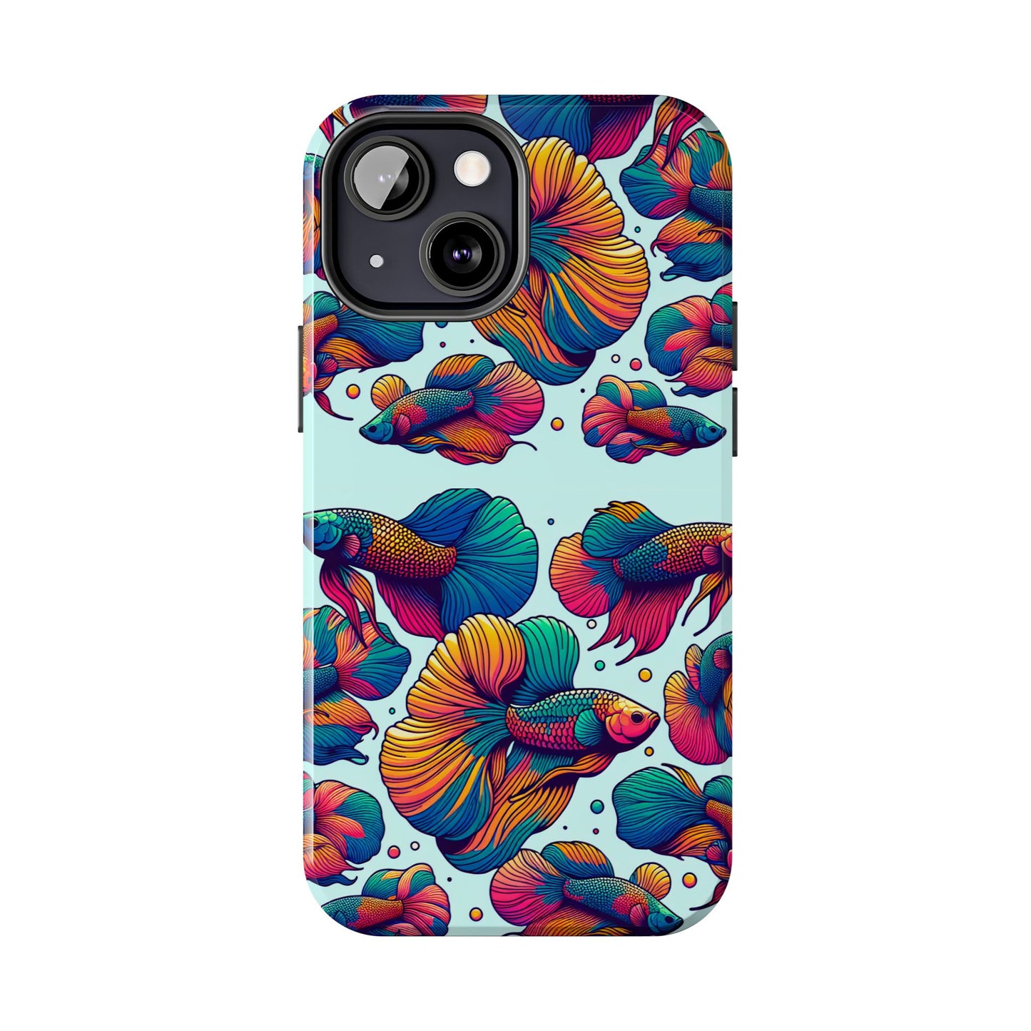 Colorful Fish Pattern Tough Phone Case - Aquatic Lovers - for iPhone